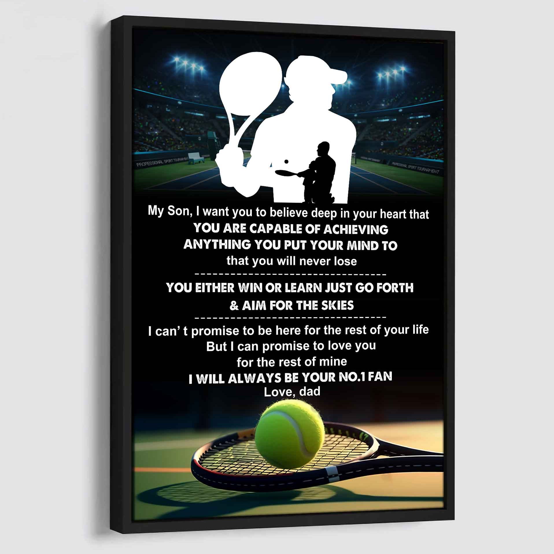 Sport Poster Canvas Dad To Son - You Will Never Lose You Either Win Or Learn I Will Always Your No 1 Fan