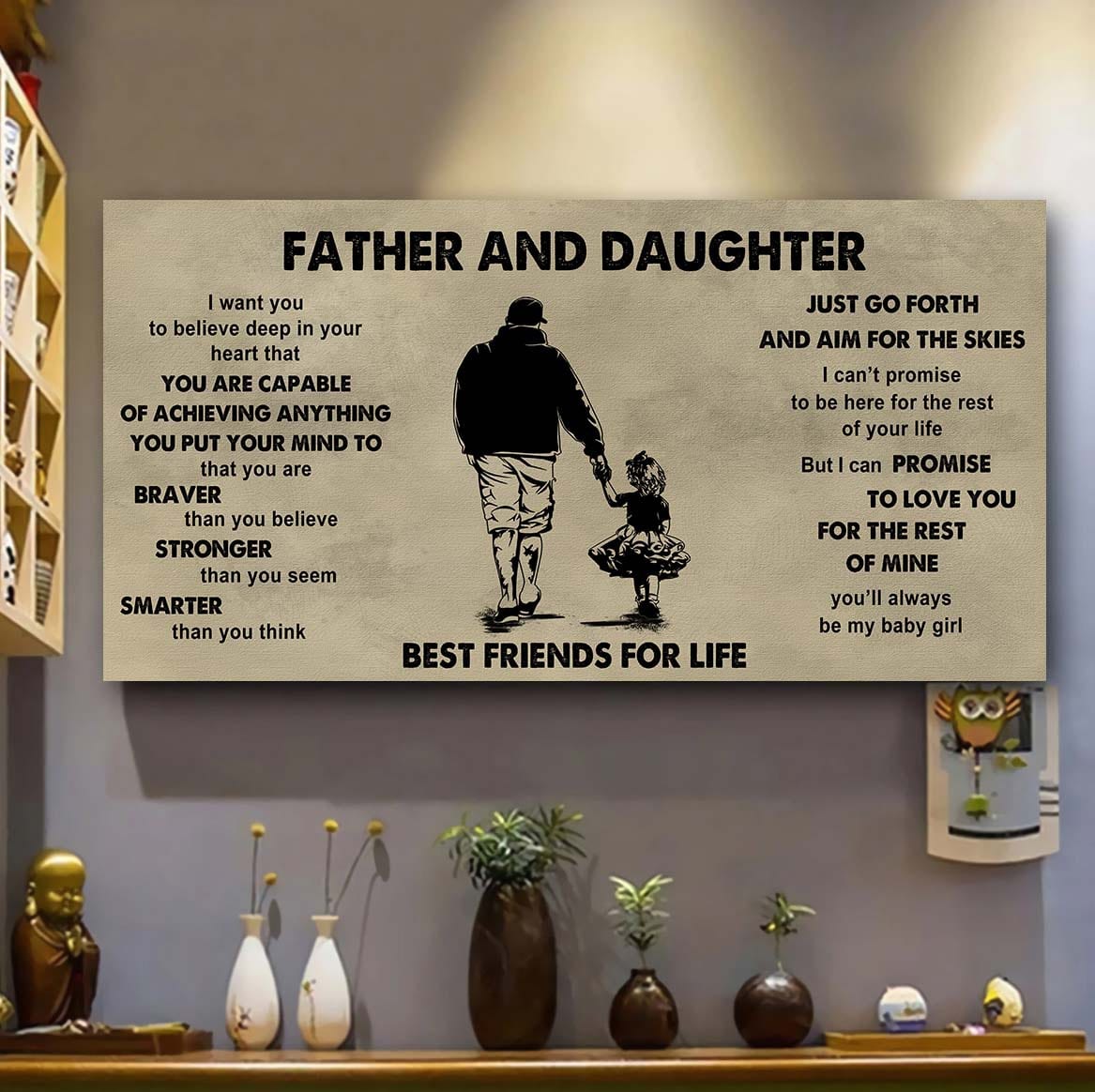 Family photo upload Father And Son Best Friends For Life  - That You Are Braver Than You Believe Poster Canvas Gift For Son From Father