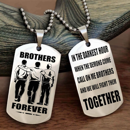 Soldier-Navy Personalized Double Sided Dog Tag For My Brother - Call On Me Brother And We Will Fight Them Together Gift For Your Friend