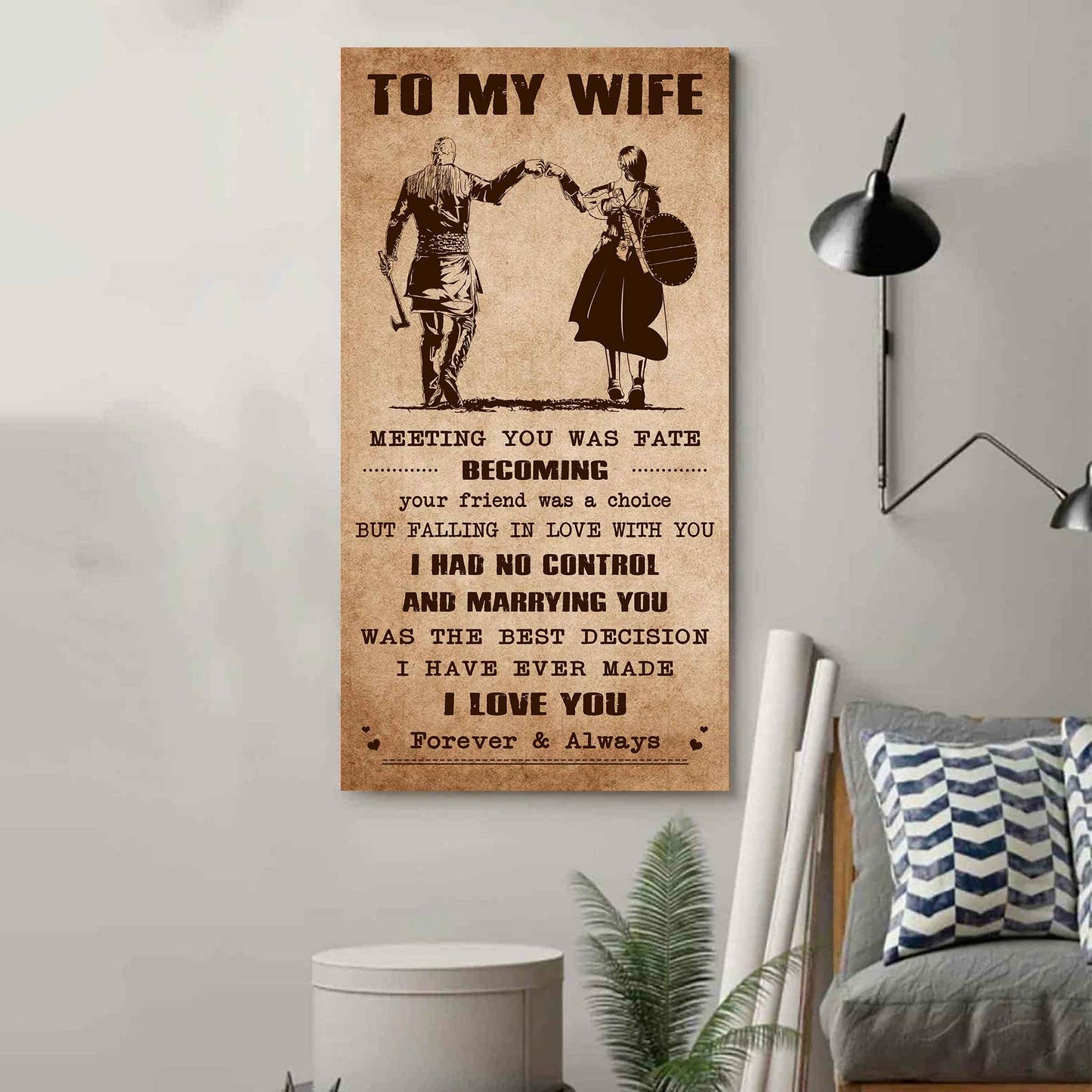 Samurai Poster Canvas To My Wife Meeting You Was Fate - I Love You Forever And Always Gift For Your Wife