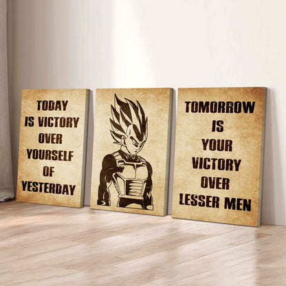 Combo 3 Warrior Canvas Poster Today Is Victory Over Yourself Of Yesterday Tomorrow Is Your Victory Over Lesser Men