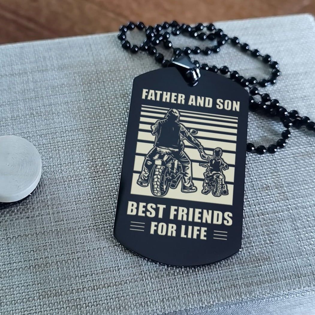 Samurai Personalized Double Sided Dog Tag Father And Son Best Friends For Life - Message on the back side