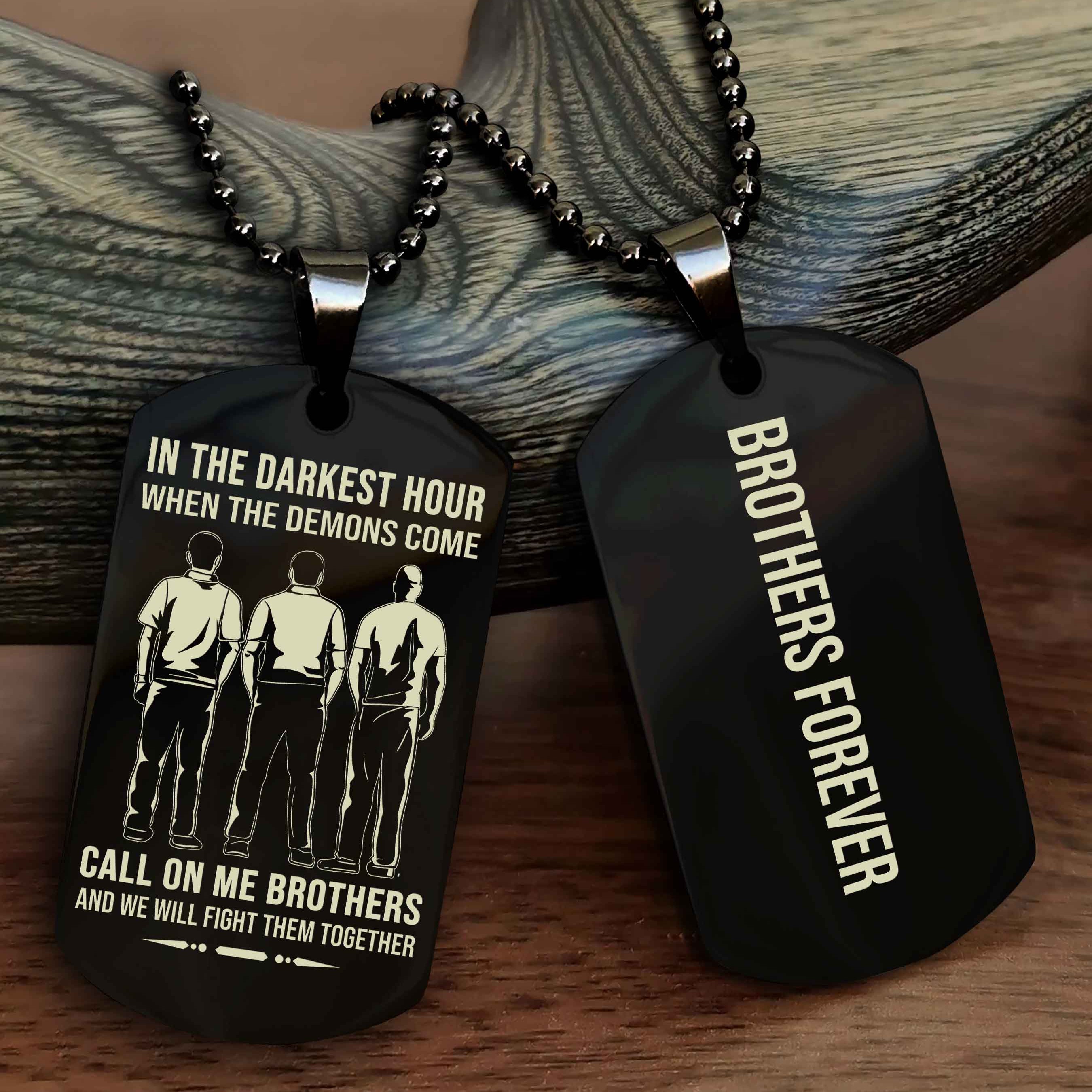 Cowboy Customizable engraved black dog tag double sided gift from brother, brother forevers