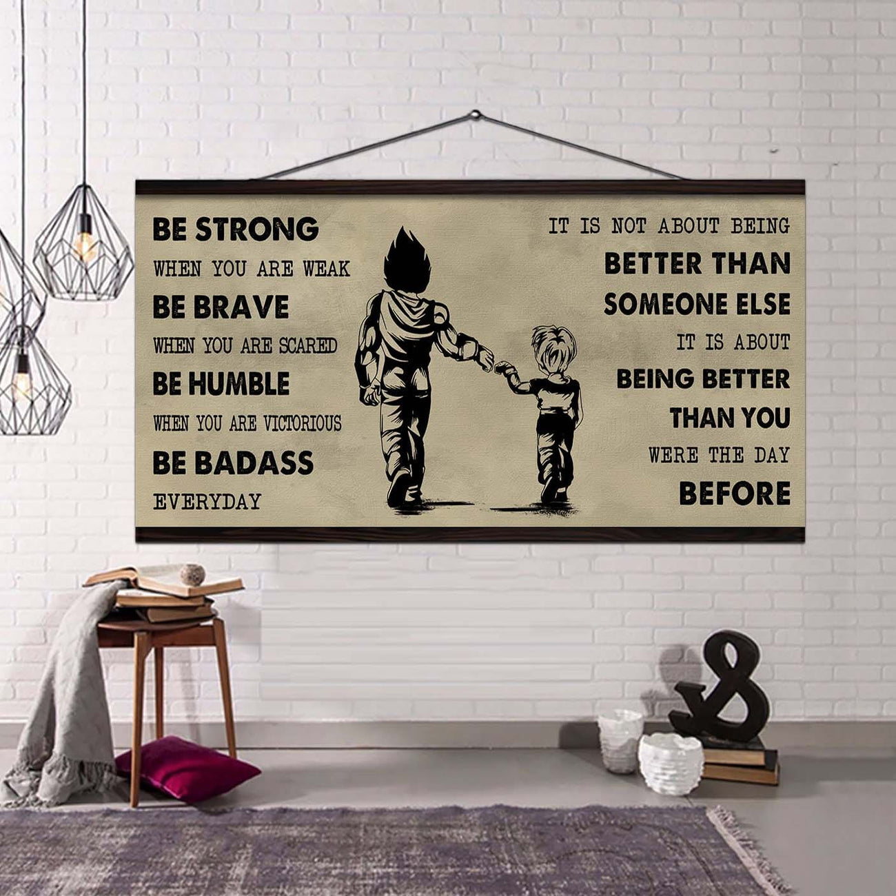 Ver 2 VGT Father And Son Best Friends For Life - Be Strong When You Are Weak Poster Canvas Gift For Son From Father-Photo Upload