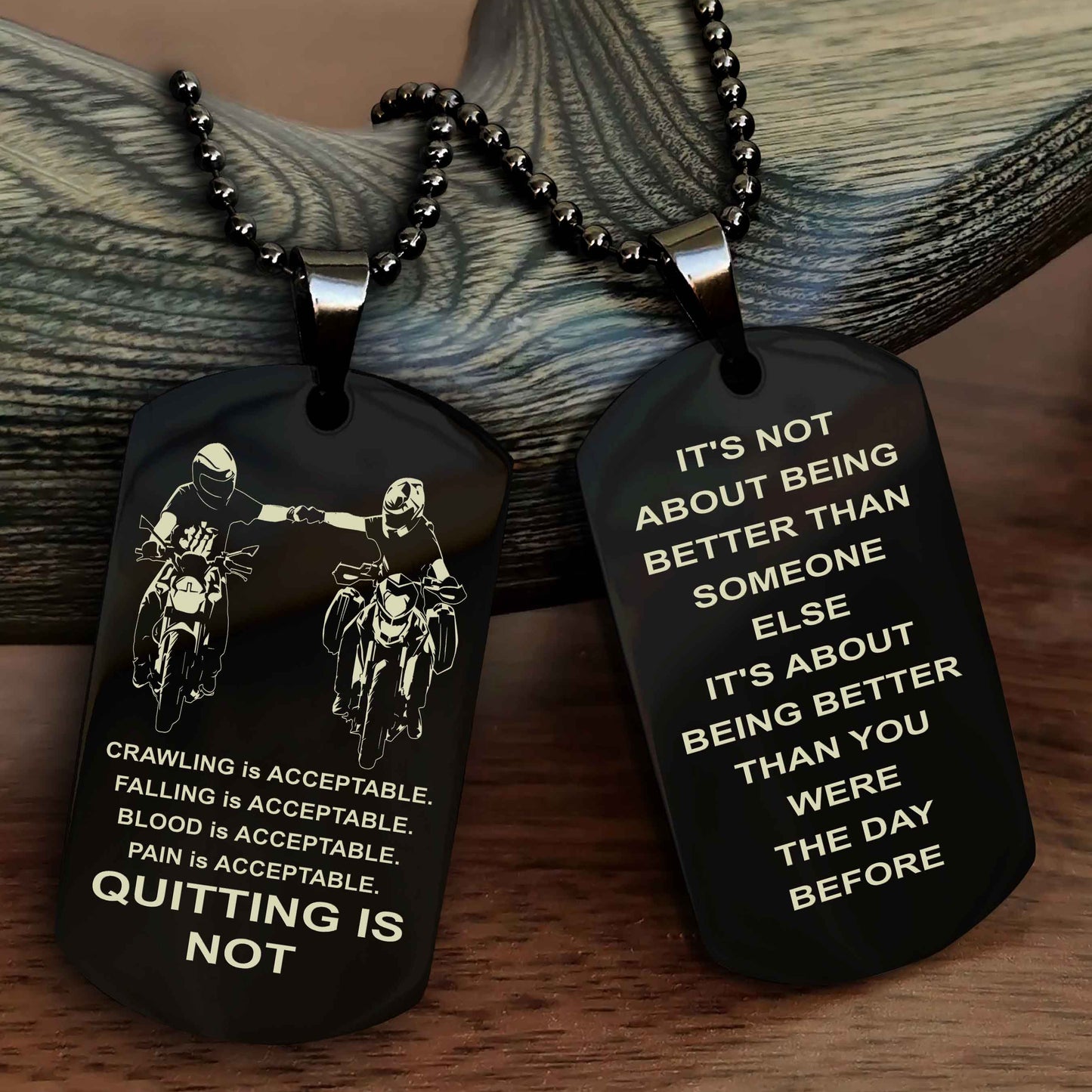 Spartan Double Sided Dog Tag Quiting Is Not It Is About Being Better Than You Were The Day Before