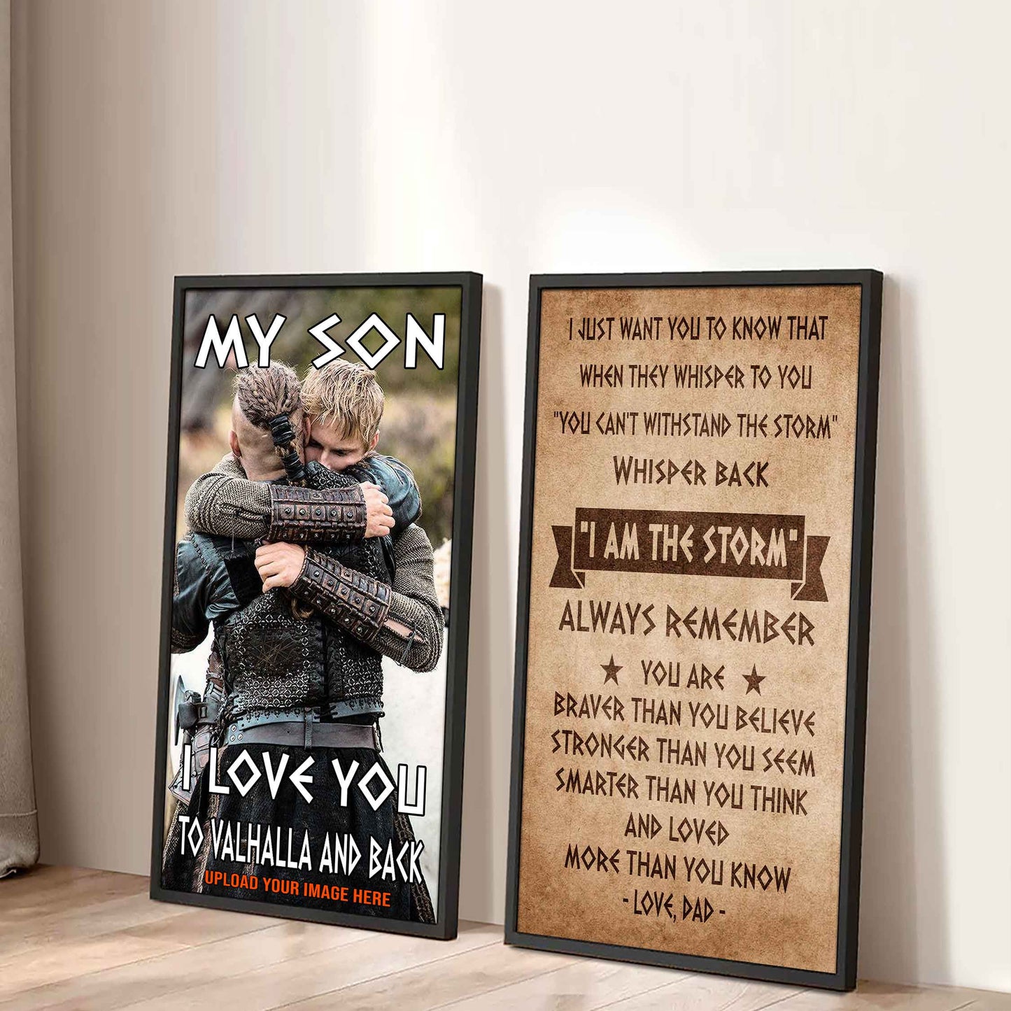 VK Canvas Set My Son I Love You Valhalla And Back Gift From Dad To Son Ver 3