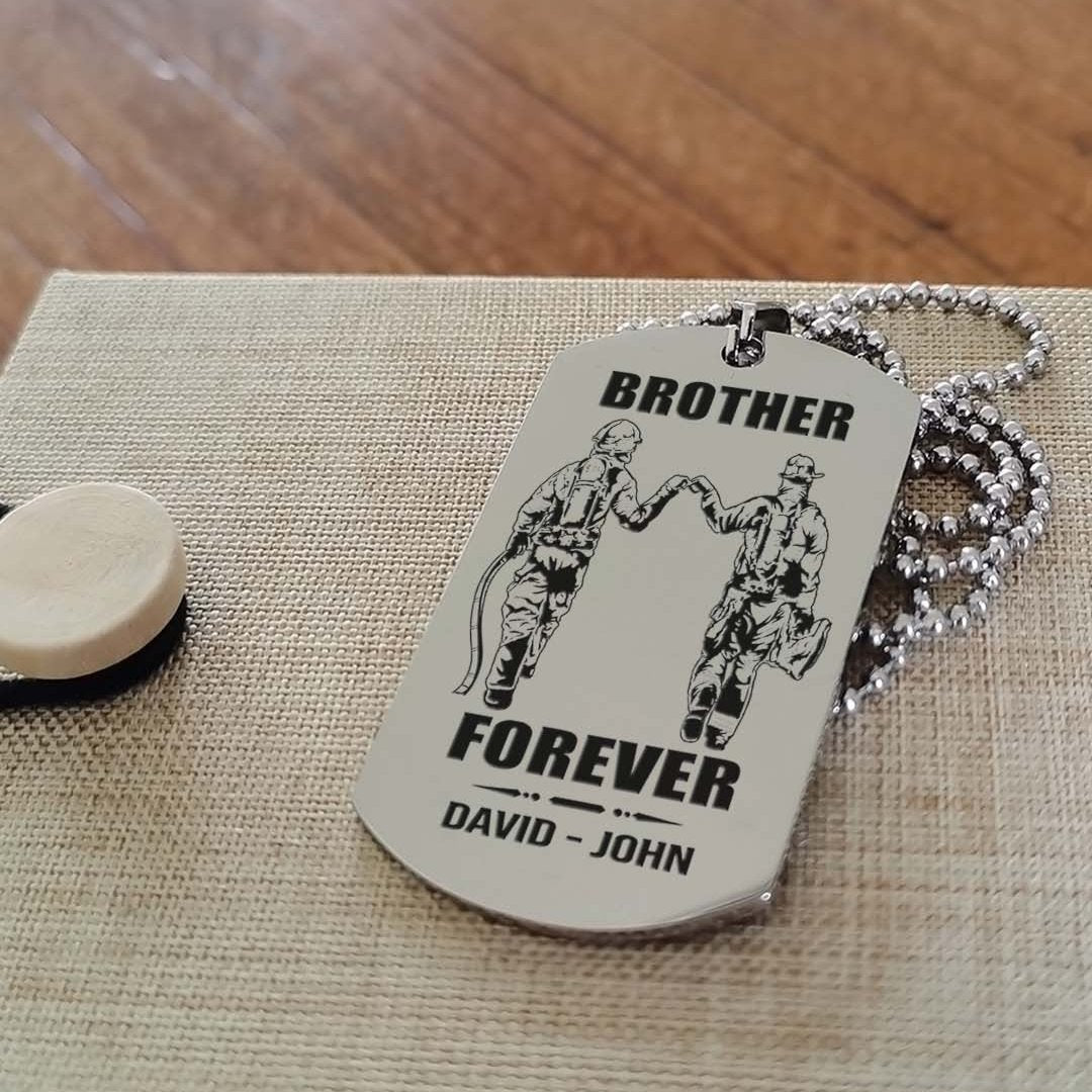 Vikings customizable engraved black dog tag double sided gift from brother, brother forever