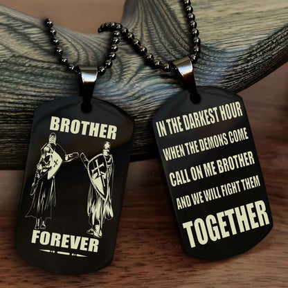 Soldier: Navy-Air Force Personalized Double Sided Dog Tag For My Brother - Call On Me Brother And We Will Fight Them Together Gift For Your Friend