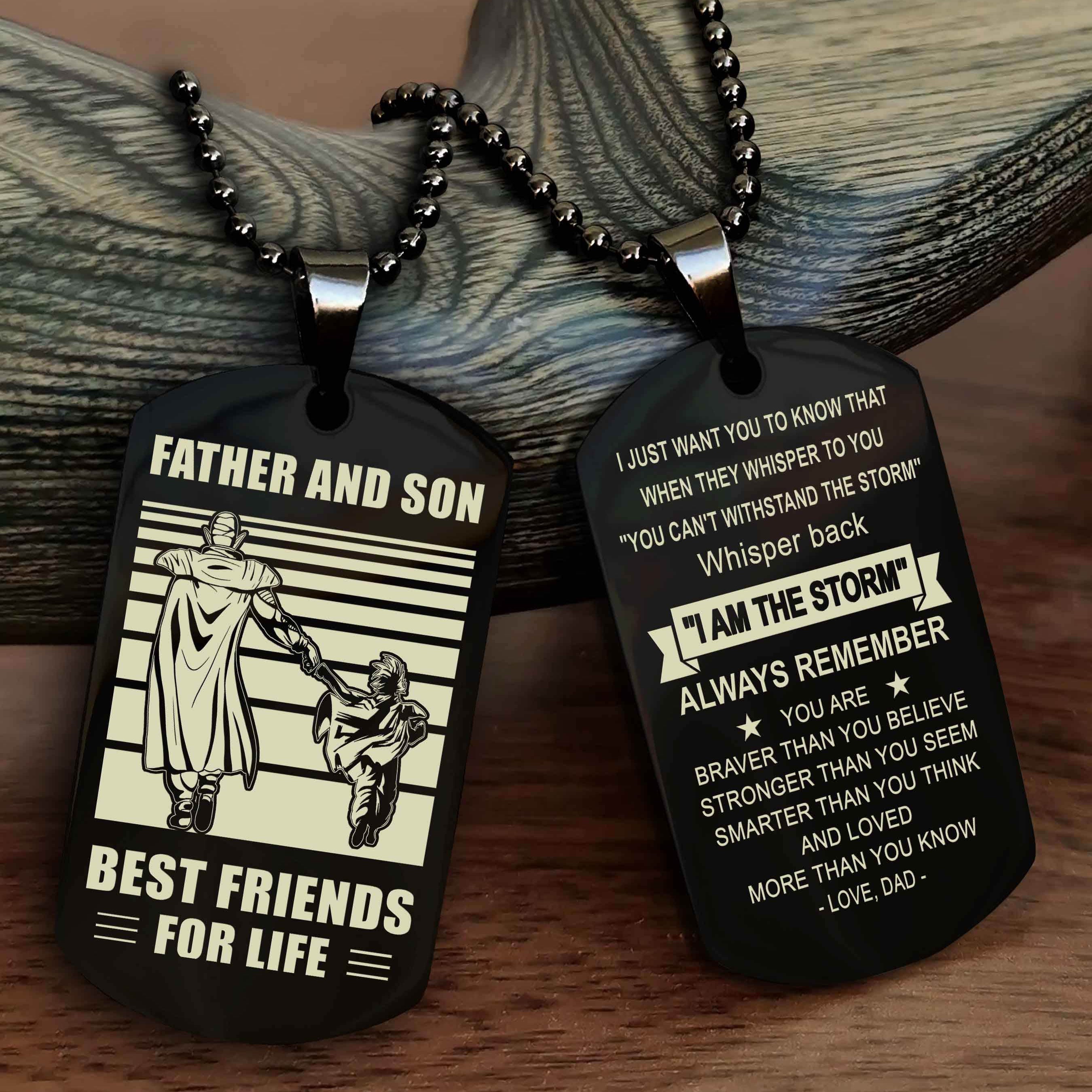 Cowboy Personalized Double Sided Dog Tag To My Son I Love You - Whisper Back I'm The Storm