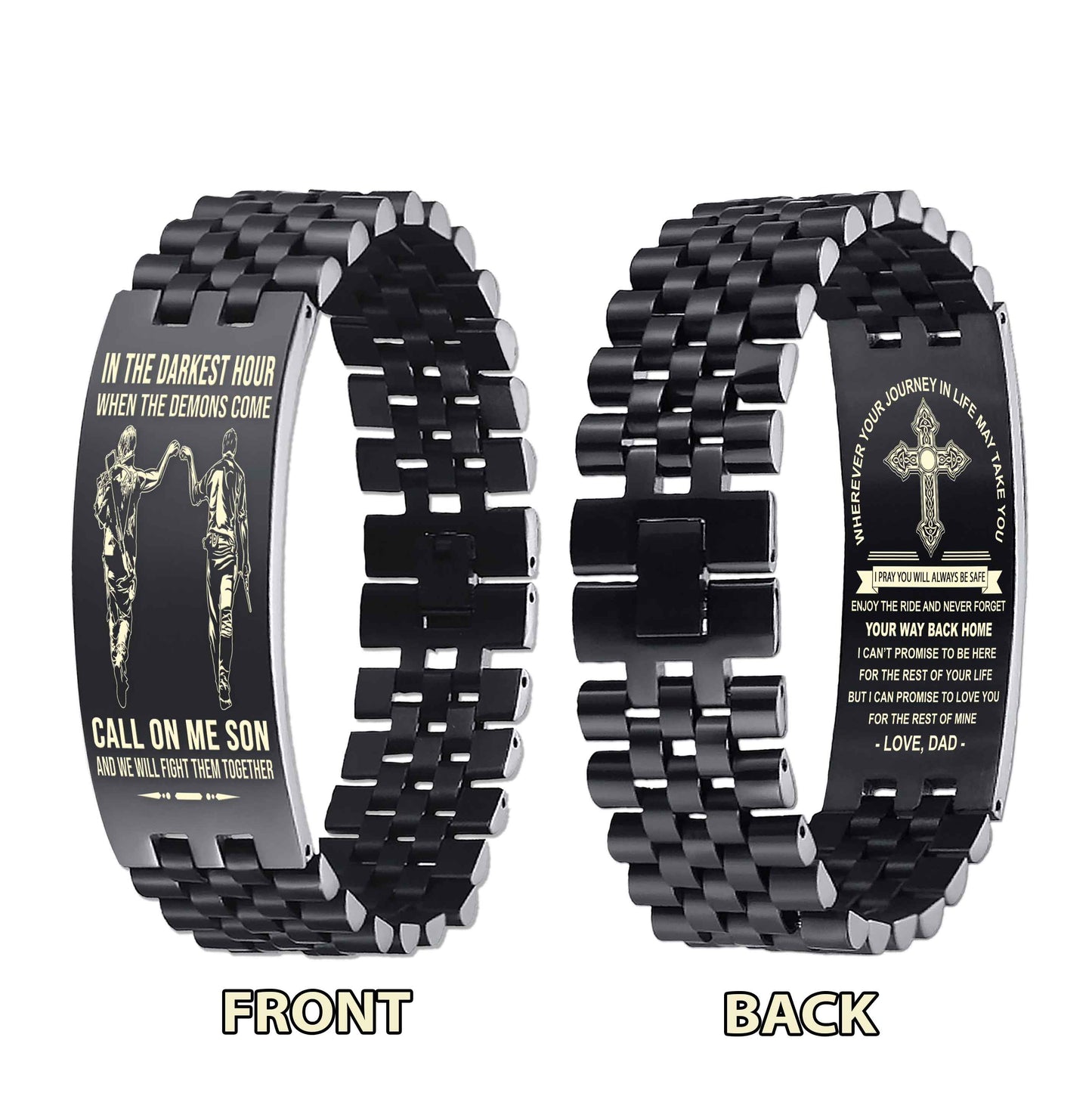 New Version Double Sided Bracelet Gift From Dad For Son - Never Forget Your Way Back Home