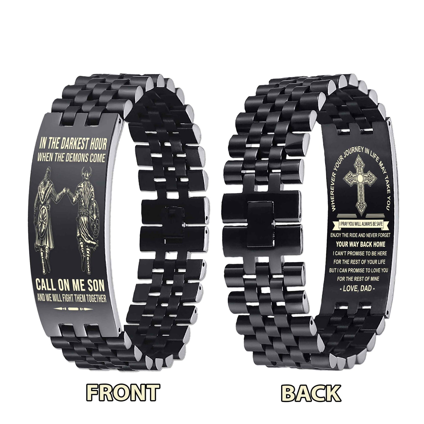 New Version Double Sided Bracelet Gift From Dad For Son - Never Forget Your Way Back Home