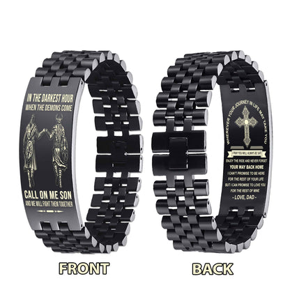 New Version Double Sided Bracelet Gift From Dad For Son - Never Forget Your Way Back Home