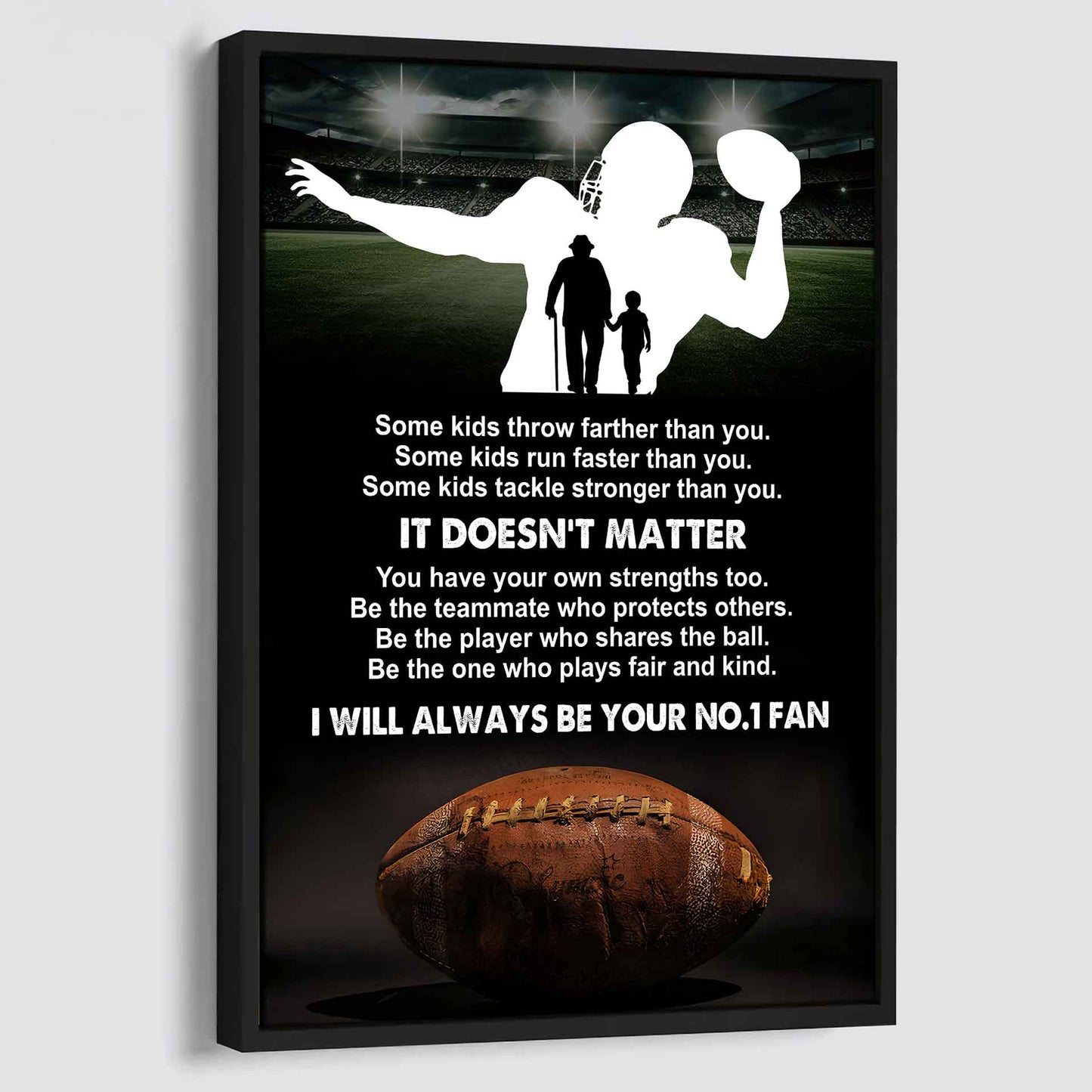 Sport Poster American Football Canvas Be The One Who Plays Fair And Kind I Will Always Be Your No1 Fan Gift For Your Kid Xmas Gift From Grandpa And Grandma