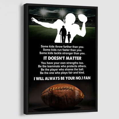 Sport Poster American Football Canvas Be The One Who Plays Fair And Kind I Will Always Be Your No1 Fan Gift For Your Kid Xmas Gift From Grandpa And Grandma