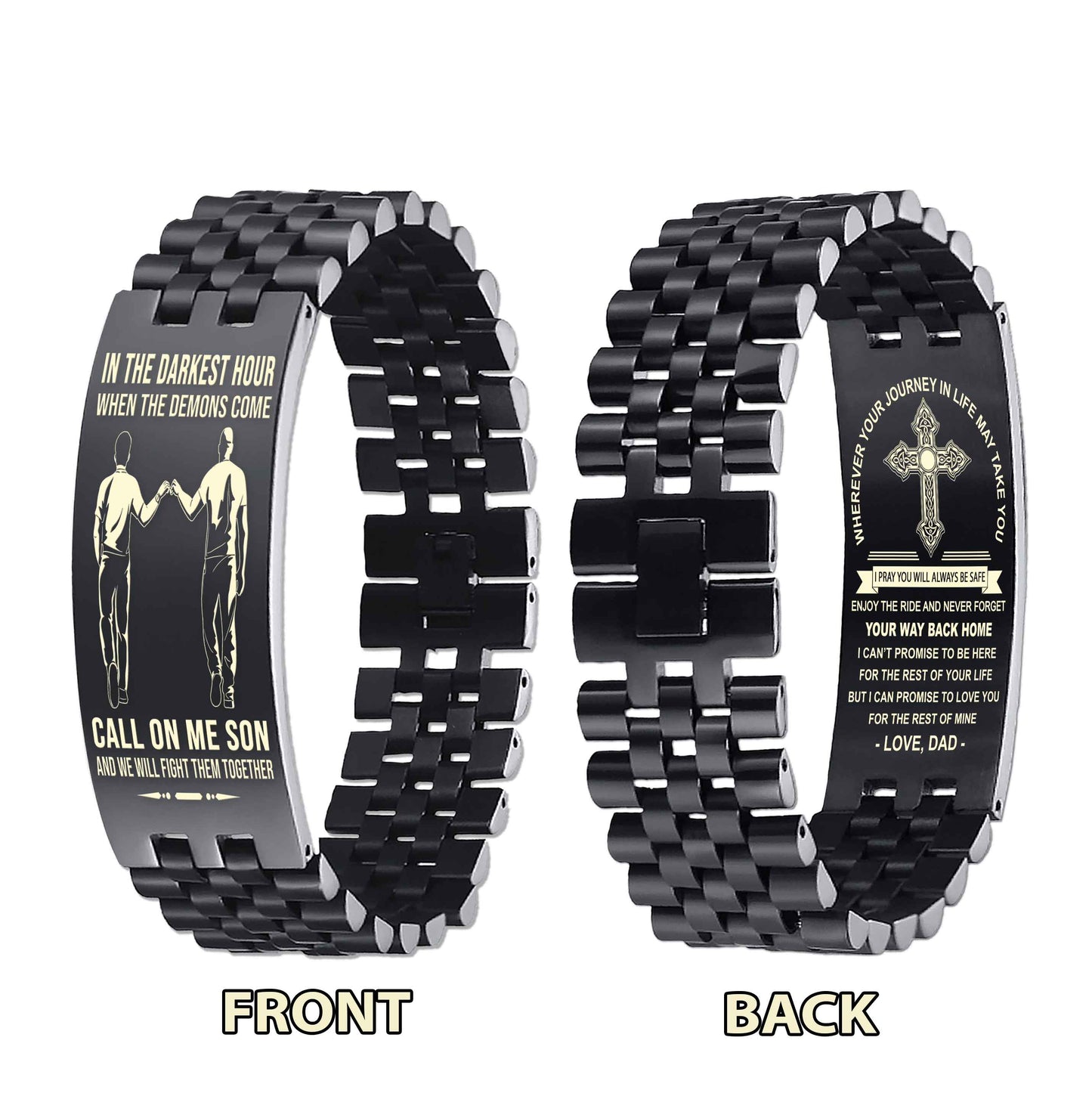 New Version Double Sided Bracelet Gift From Dad For Son - Never Forget Your Way Back Home