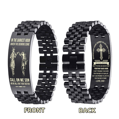 New Version Double Sided Bracelet Gift From Dad For Son - Never Forget Your Way Back Home
