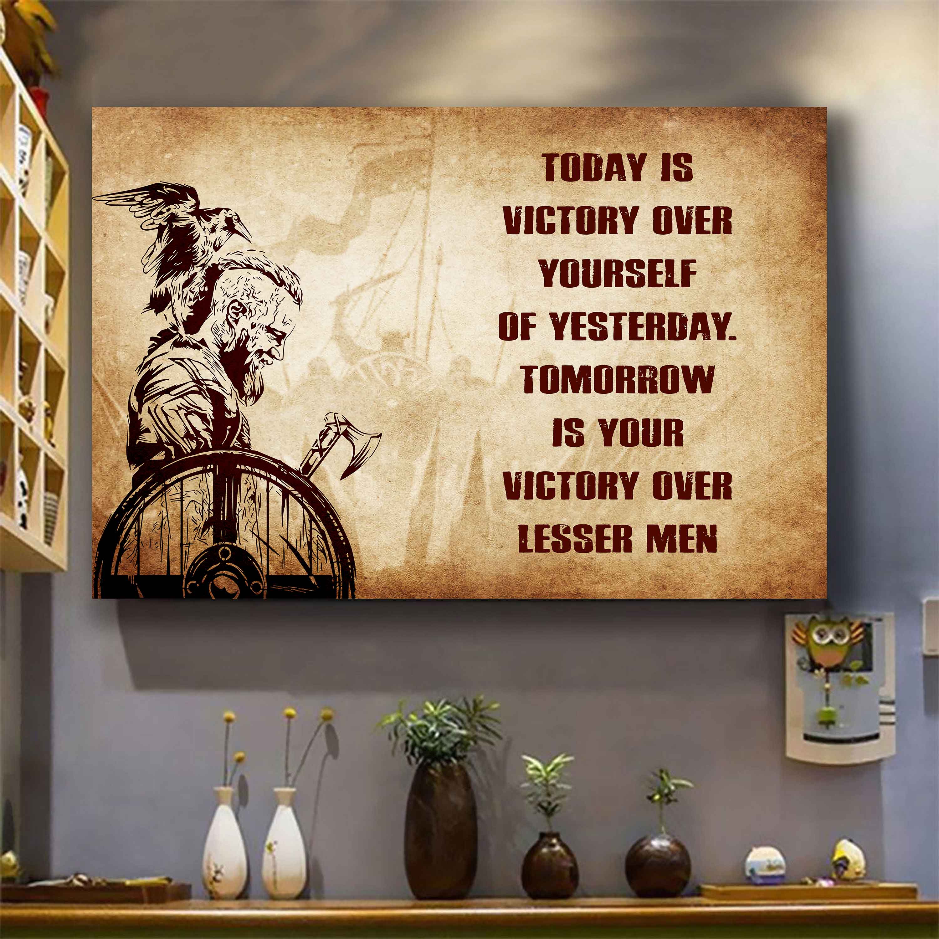 DRB Poster Canvas Today Is Victory Over Yourself Of Yesterday Best Gift With Motivation Quotes
