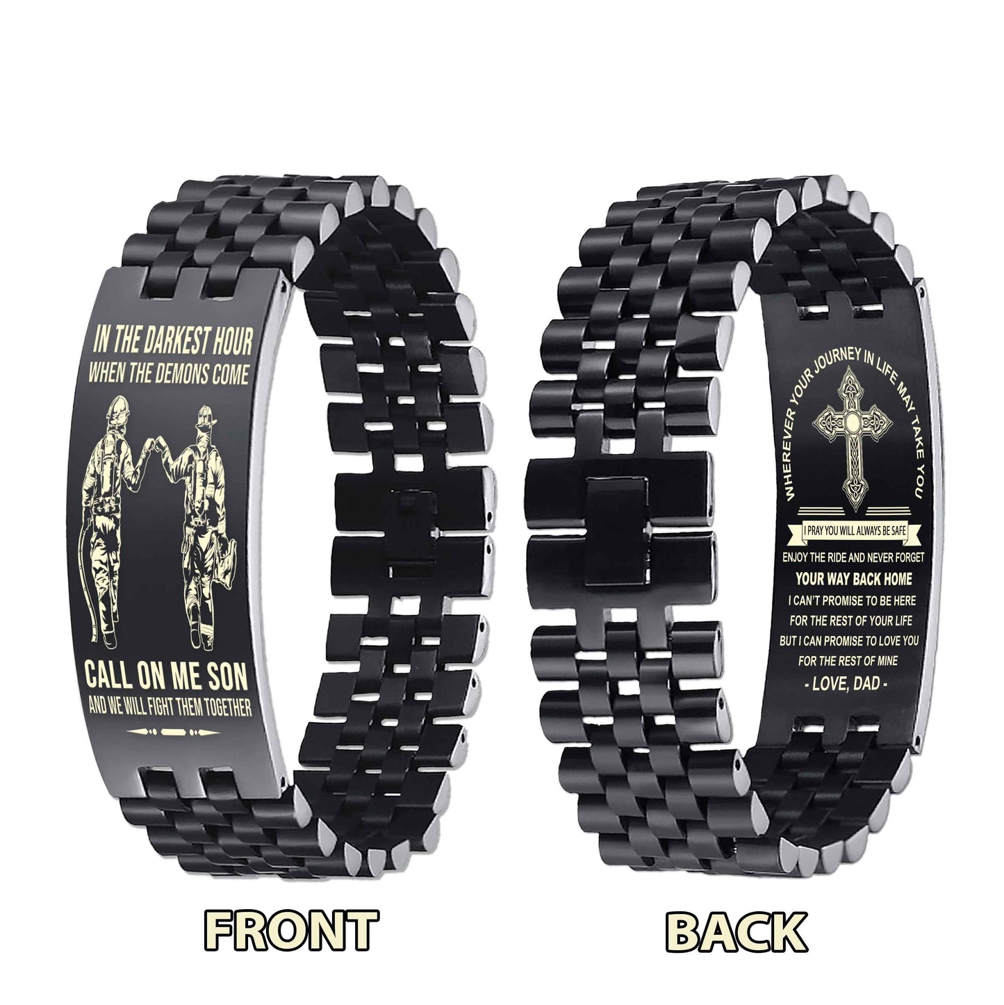 New Version Double Sided Bracelet Gift From Dad For Son - Never Forget Your Way Back Home