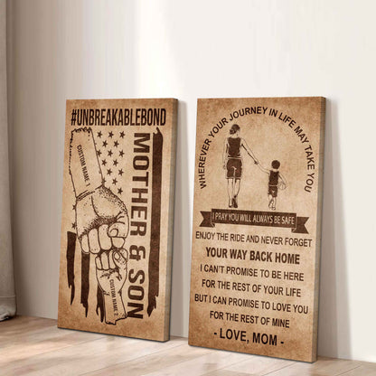 Unbreakable Bond Canvas Set Mother And Son Never Forget Your Way Back Home I Love You For The Rest Of Mine