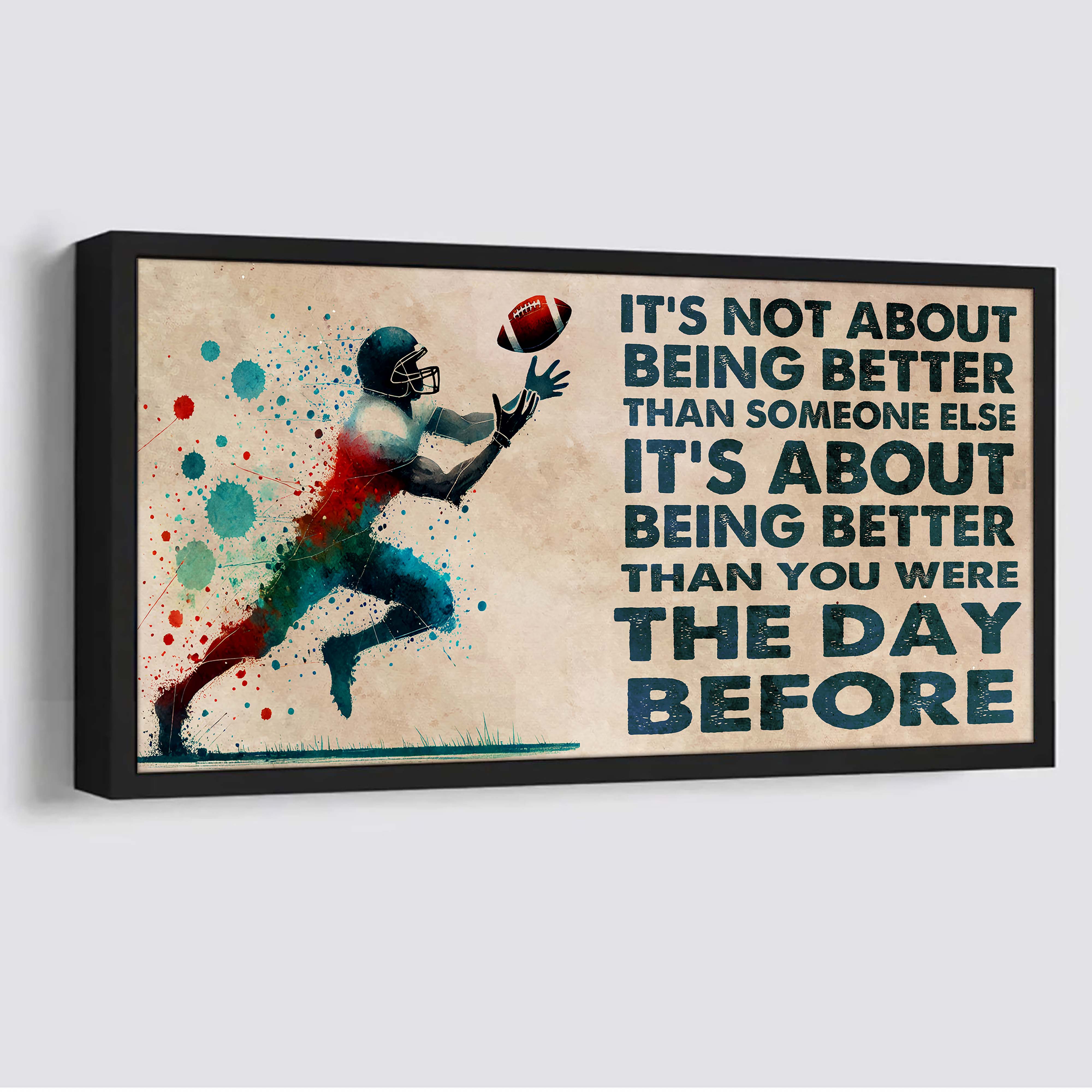 Ver 2 Water Color Basketball Poster Canvas It Is Not About Being Better Than Someone Else