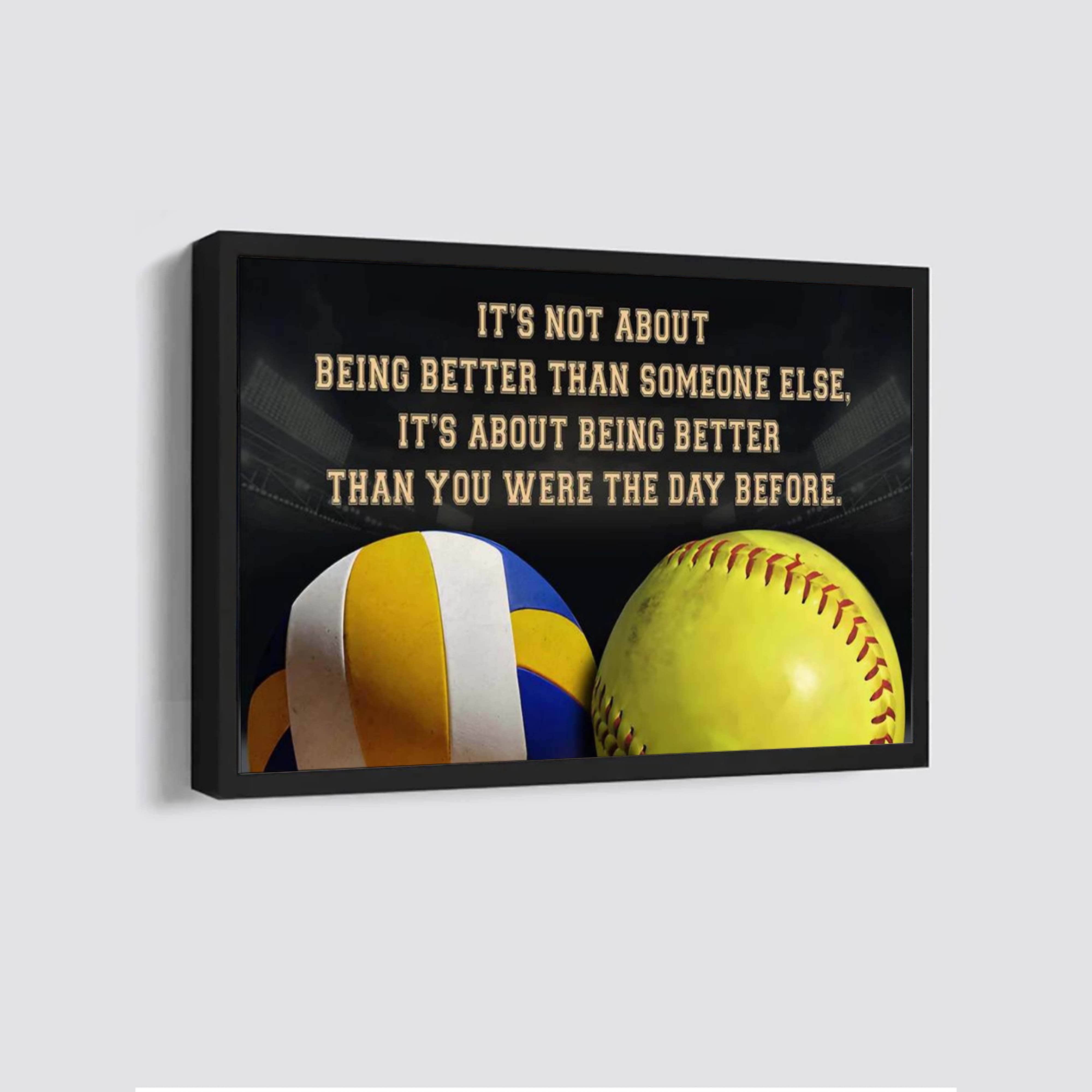 Volleyball and Softball customizable poster canvas