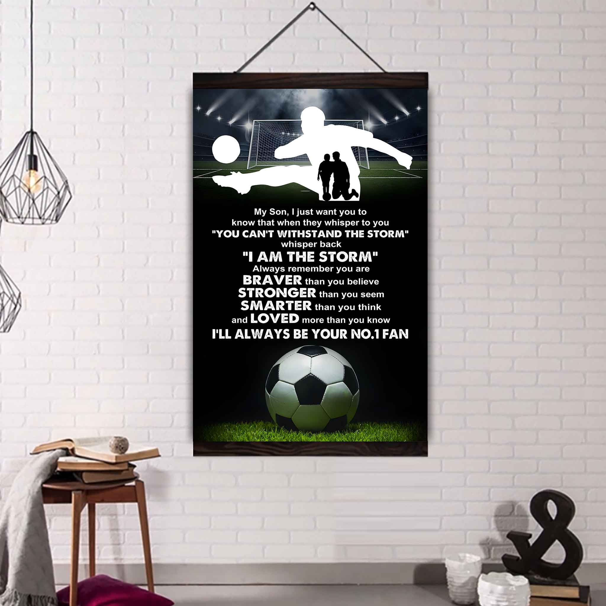 Sport Poster Canvas Dad To Son - Whisper Back I Am The Storm I Will Always Your No 1 Fan
