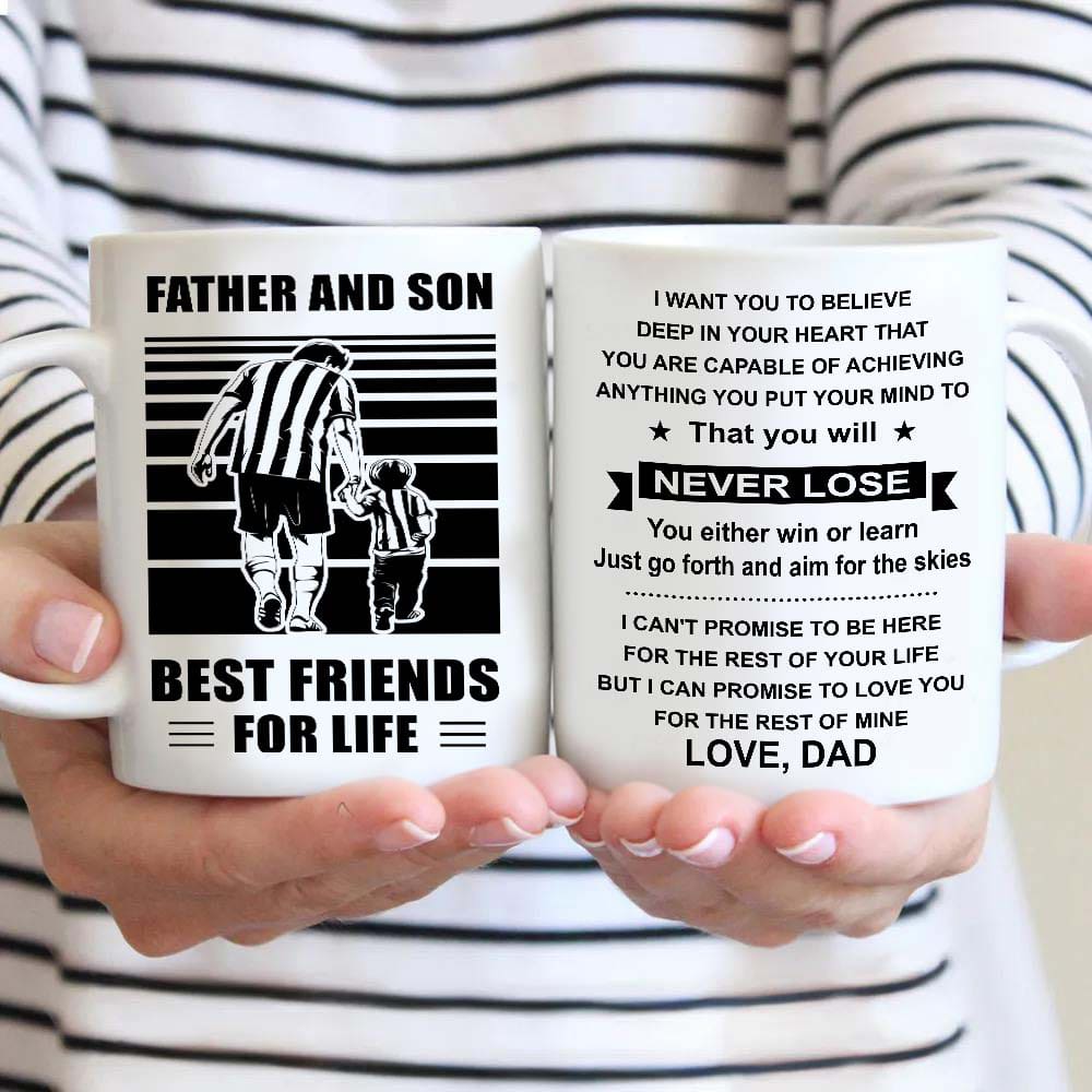 Basketball Be strong-Personalized Mug Father And Son Best Friends For Life - Message on the back side