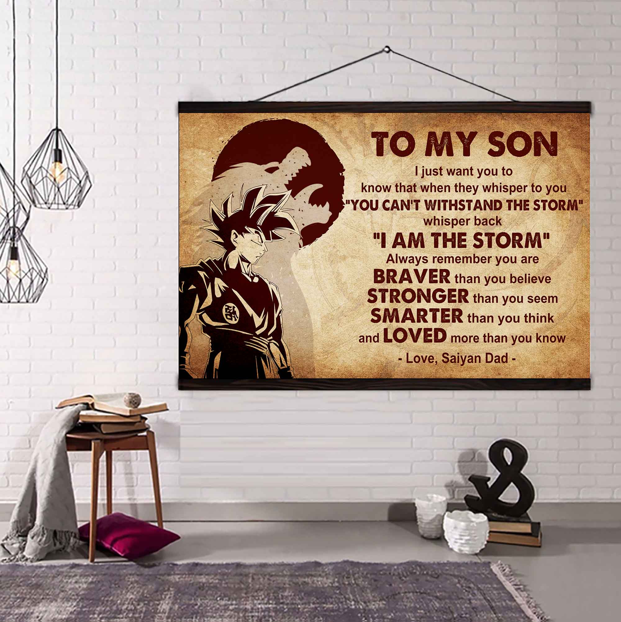 New Version Warrior Poster Canvas Whisper Back I'm The Storm From Dad To Son Gift For Your Son Motivational Quotes