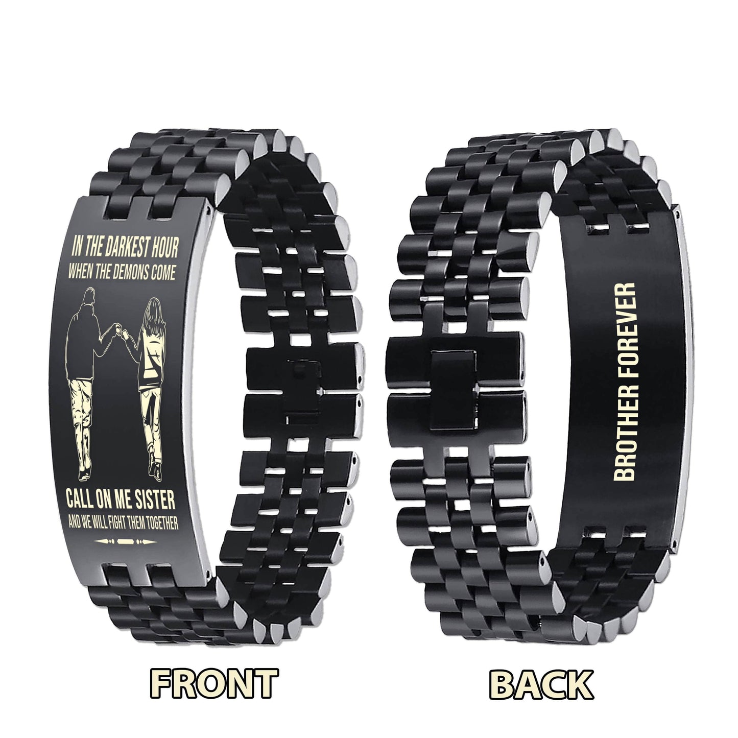 Viking WBH Personalized Double Sided Bracelet Father And Son Best Friends For Life - Message on the back side