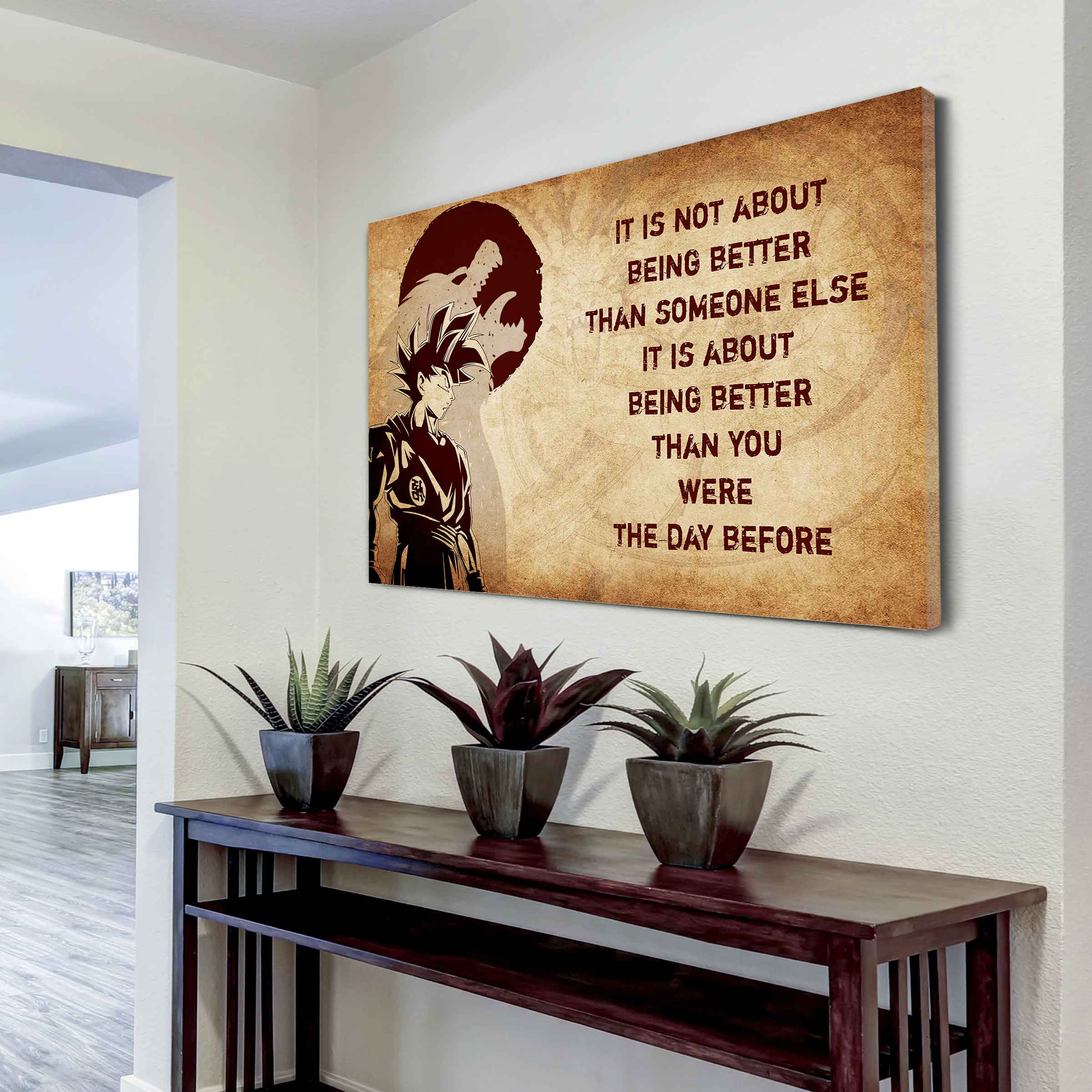 DRB Poster Canvas It's Not About Being Better Than Someone Else Best Gifts Motivation Quotes