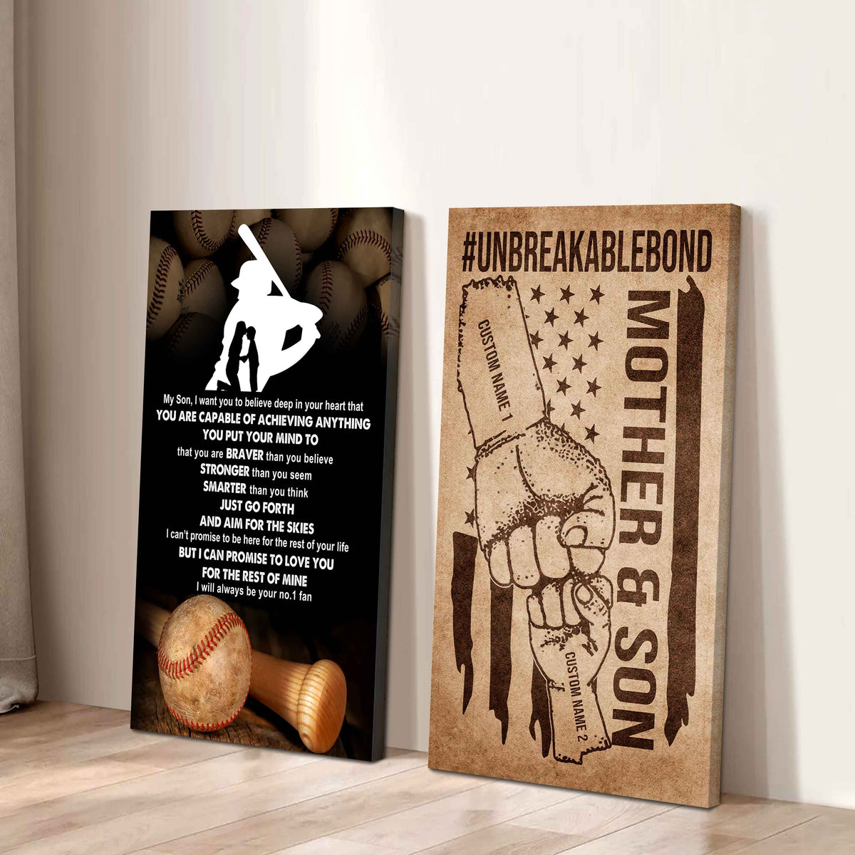 Unbreakable Bond Sport Canvas Set From Mom To Son Just Go Forth And Aim For The Skies (Copy)