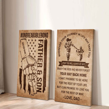 Father And Son Canvas Set To My Son Enjoy The Ride Never Forget Your Way Back Home