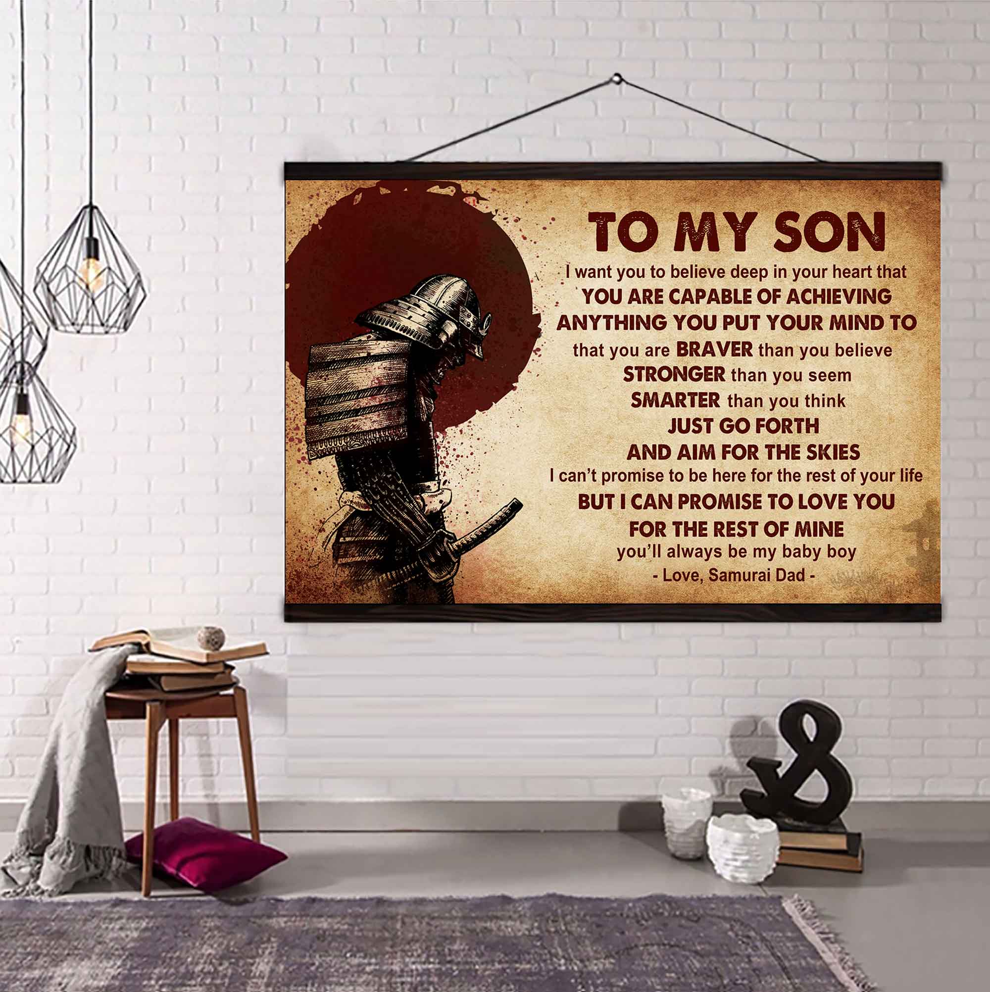 New Version Warrior Poster Canvas Just Go Forth And Aim For The Skies From Dad To Son Gift For Your Son Motivational Quotes