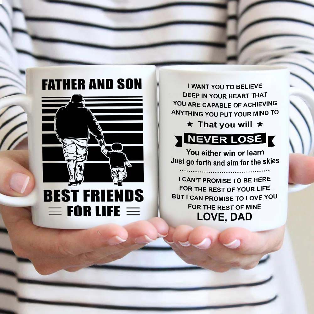 Basketball Be strong-Personalized Mug Father And Son Best Friends For Life - Message on the back side