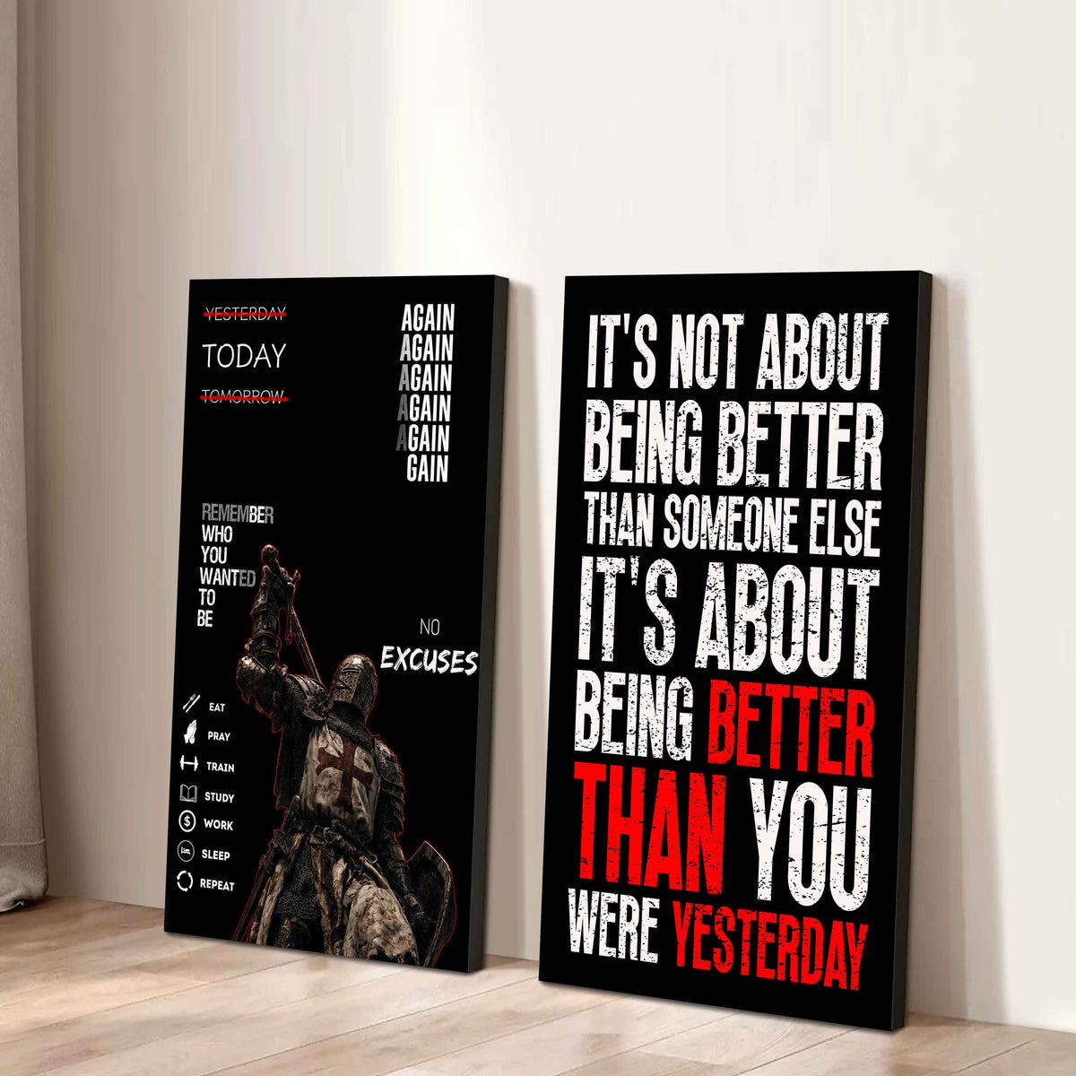 It's About Being Better Than You Were The Day Before Canvas Set Ready To Hang Gift For Your Son Your Friend