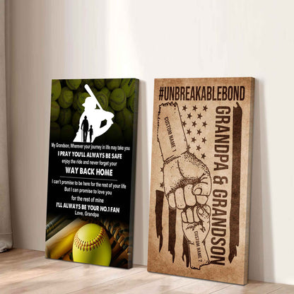Unbreakable Bond Canvas Set From Grandpa To Grandson Enjoy The Ride And Never Forget Your Way Back Home