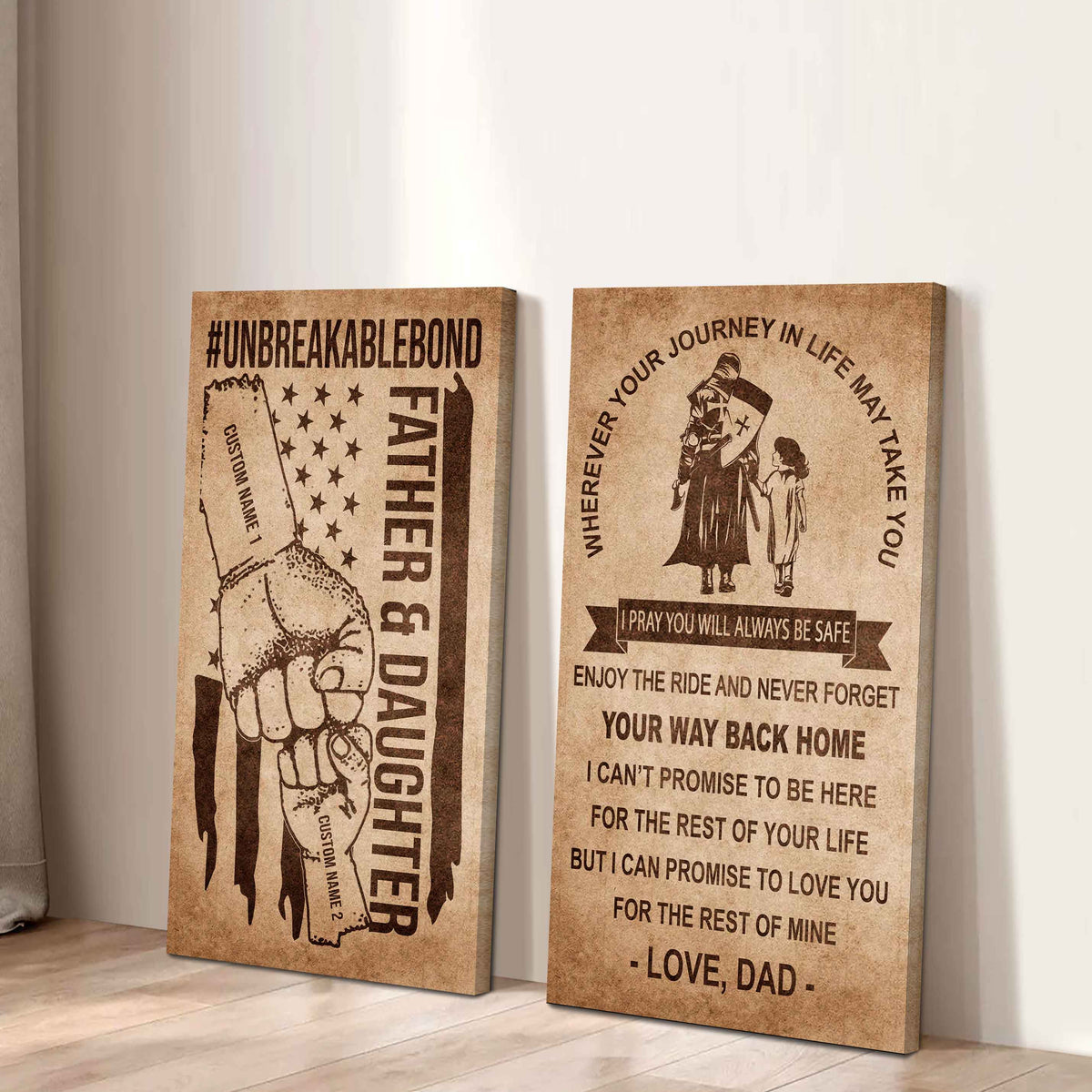 Unbreakable Bond Canvas Set Father And Daughter Never Forget Your Way Back Home Gift For Your Daughter