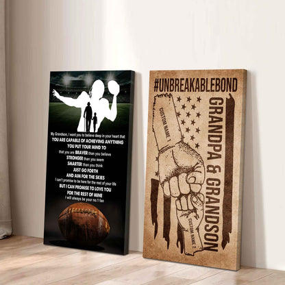 Unbreakable Bond Sport Canvas Set From Grandpa To Grandson Just Go Forth And Aim For The Skies