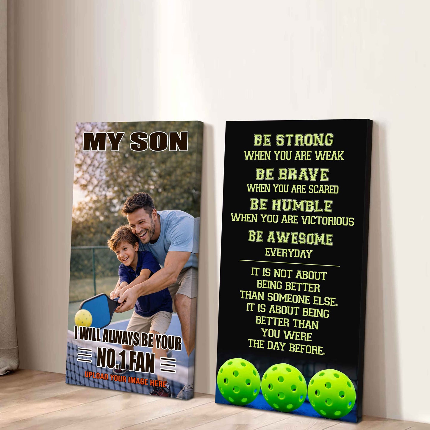My Son Be Strong When You Are Weak Be Badass Everyday Set 2 Canvas Wall Art From Dad To Son