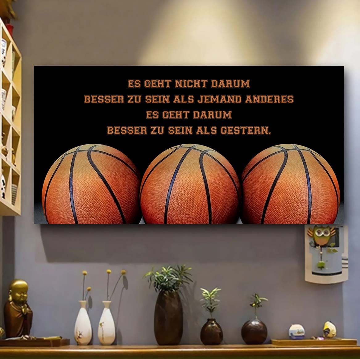 Basketball Leinwand Es geht nicht darum, besser als jemand anderes zu sein