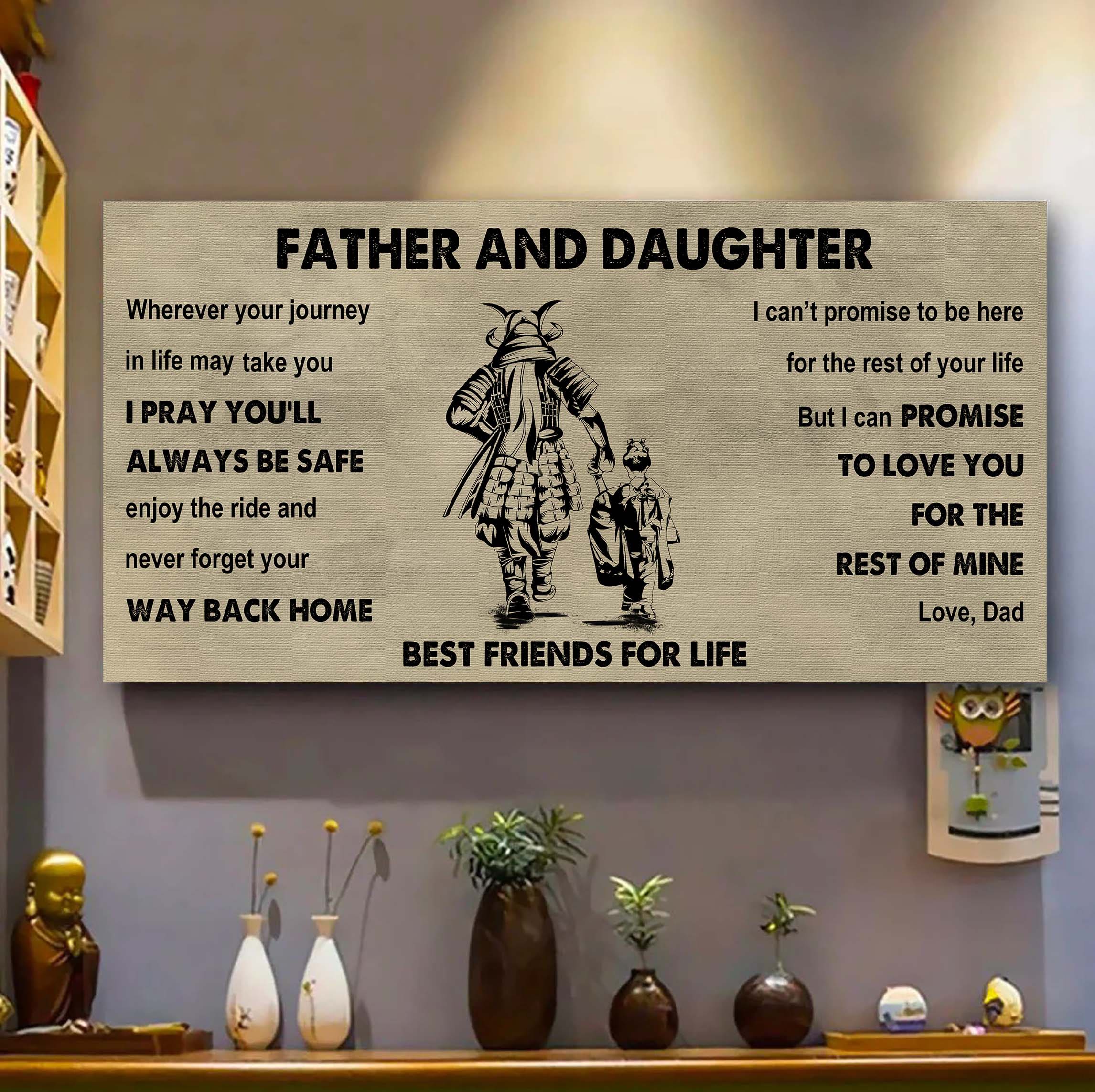 Samurai Father And Daughter Best Friends For Life - Ver 2 Never Forget Your Way Back Home Poster Canvas Gift For Daughter From Father