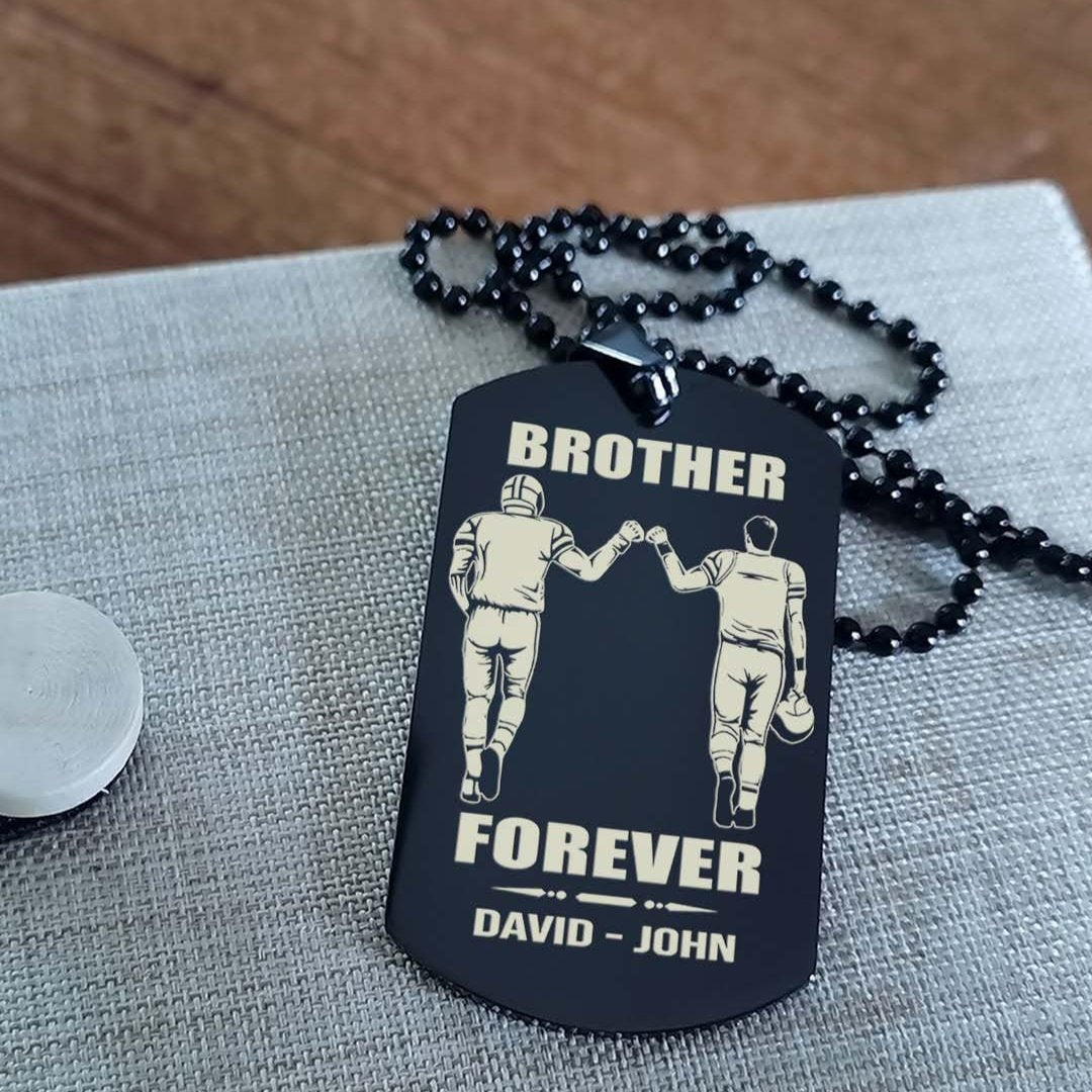 Samurai customizable engraved black dog tag double sided gift from brother, brother forever