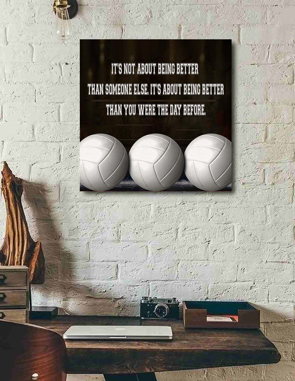 Baseball Square Poster Canvas It's Not About Being Better Than Someone Else It's About Being Better Than You Were The Day Before