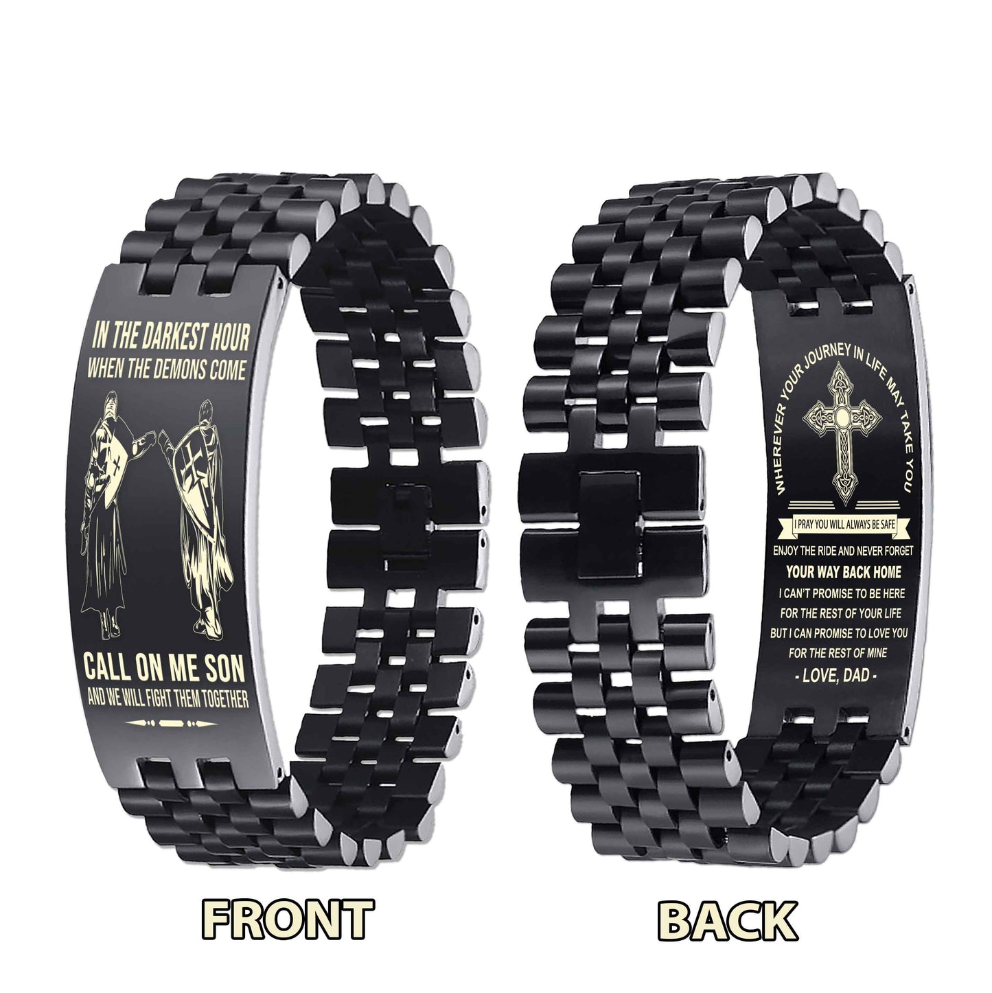 New Version Double Sided Bracelet Gift From Dad For Son - Never Forget Your Way Back Home