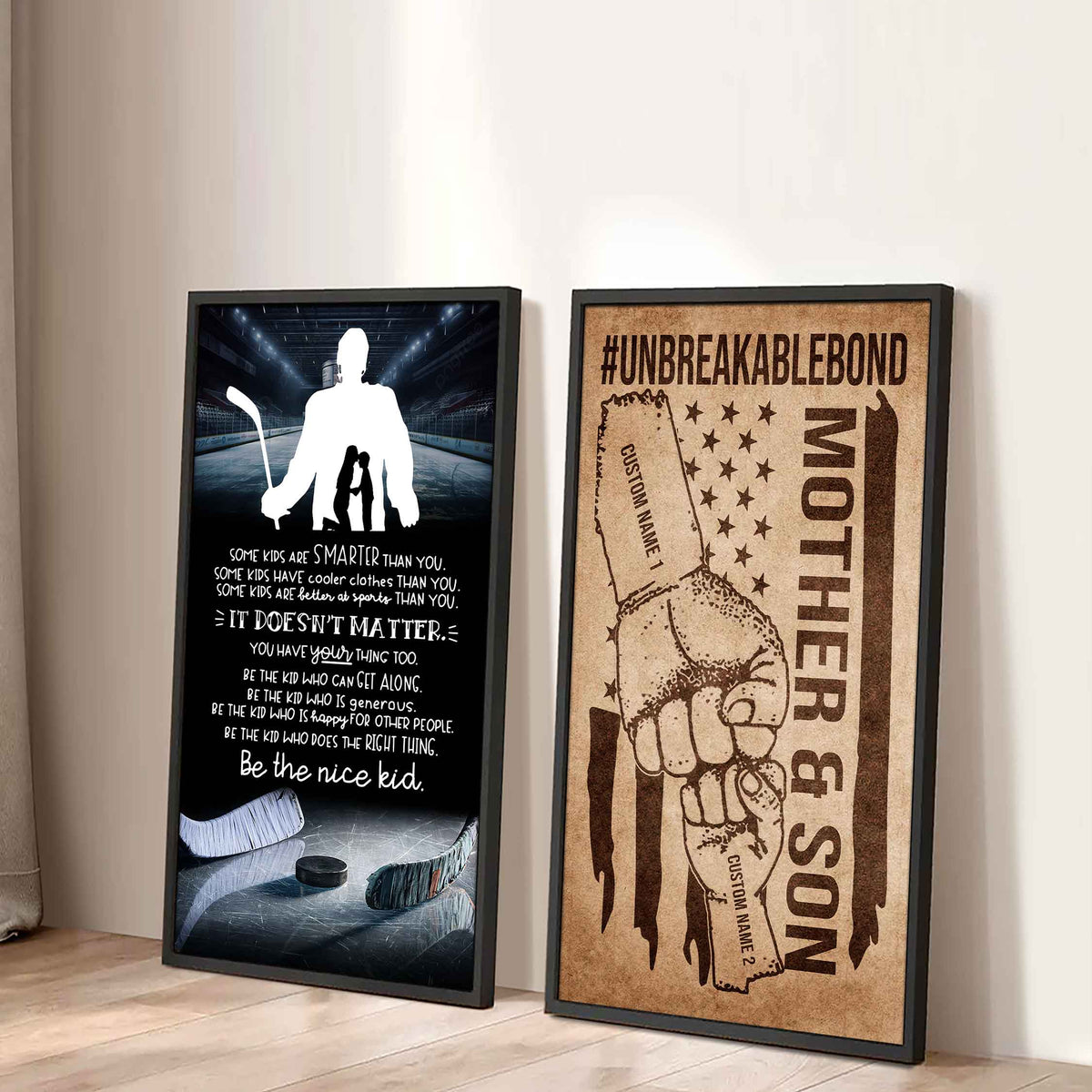 Unbreakable Bond Sport Canvas Set From Mom To Son Be The Nice Kid