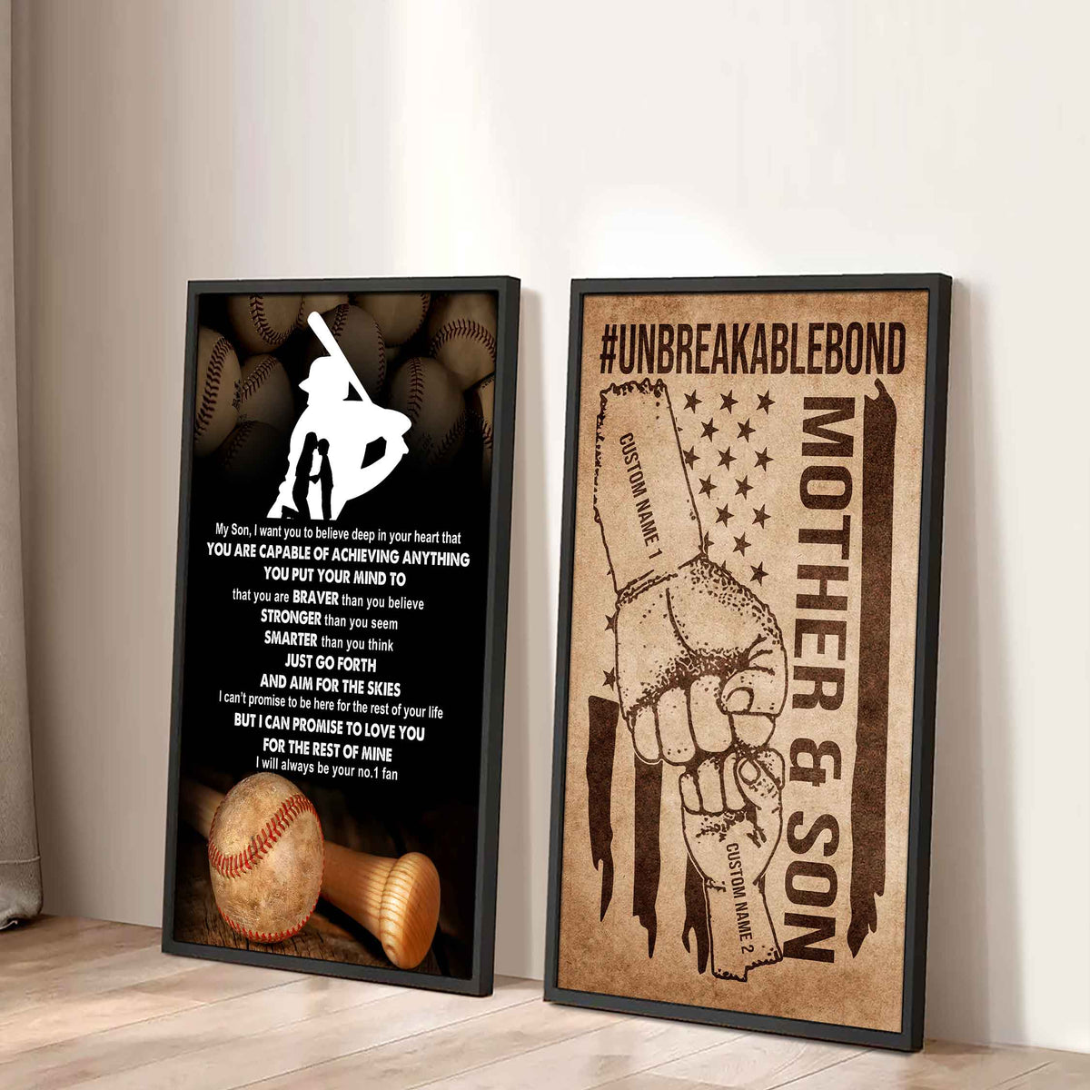 Unbreakable Bond Sport Canvas Set From Mom To Son Just Go Forth And Aim For The Skies (Copy)