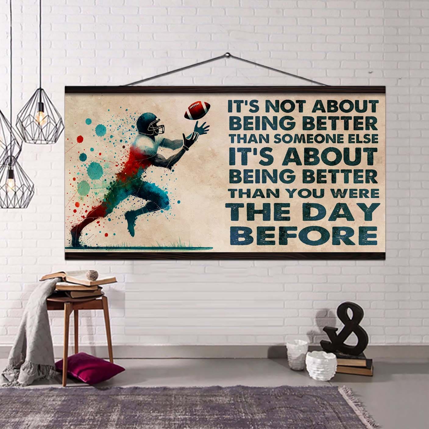 Ver 2 Water Color Basketball Poster Canvas It Is Not About Being Better Than Someone Else