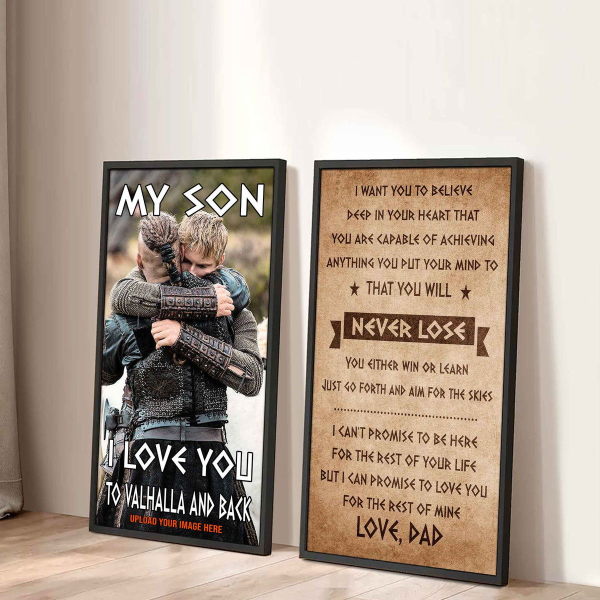 VK Canvas Set My Son I Love You Valhalla And Back Gift From Dad To Son Ver 3
