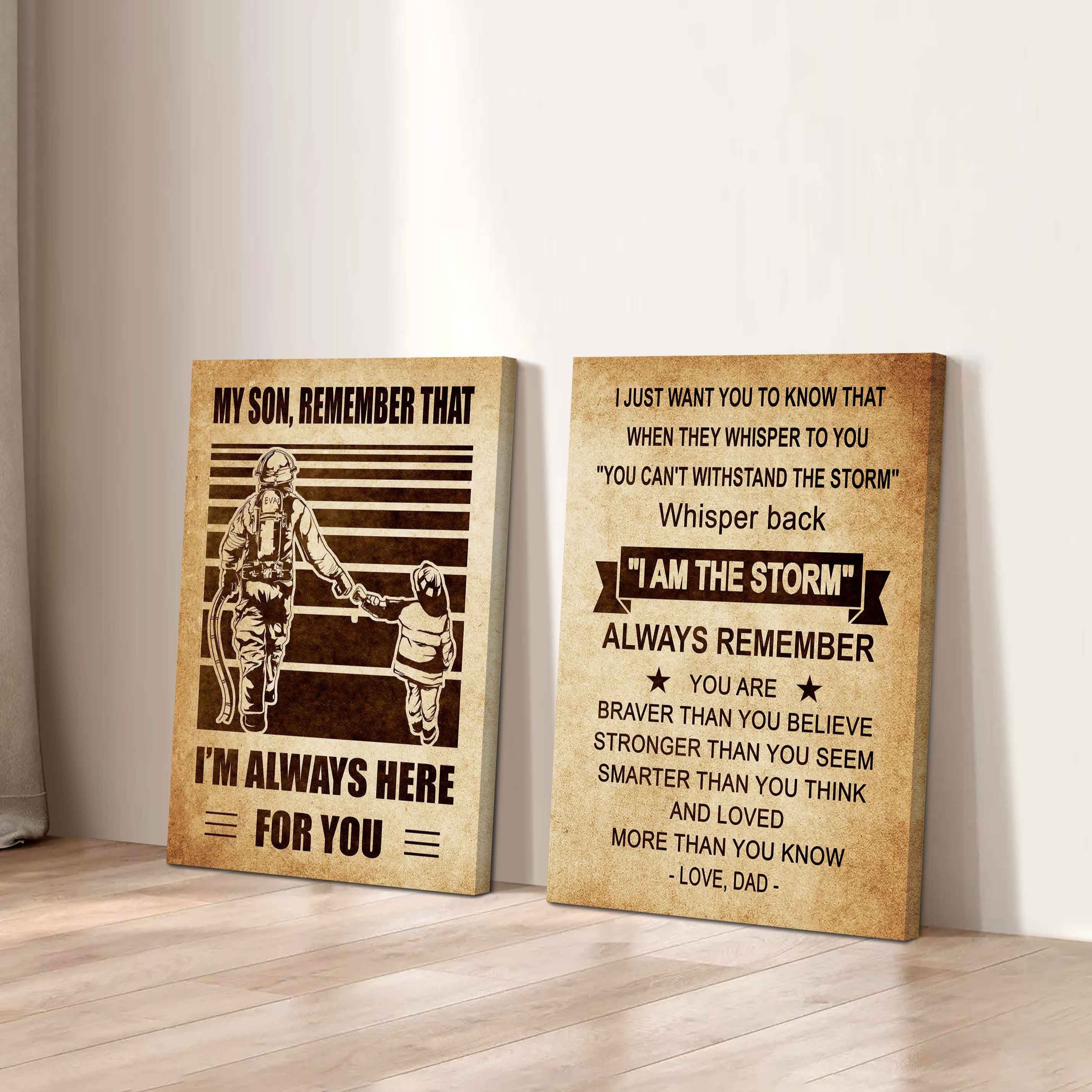 Combo 2 Sport Poster Canvas My Son Remember That - Whisper Back I'm The Storm