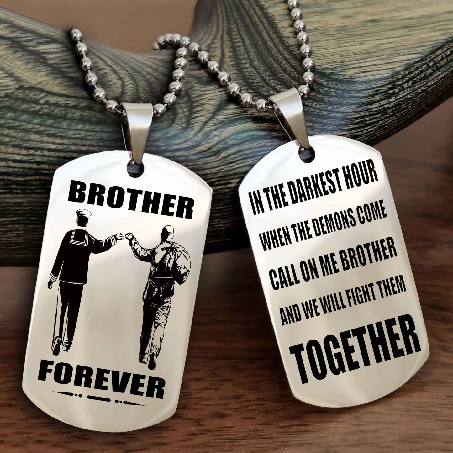 Soldier-Brother Personalized Double Sided Dog Tag For My Brother - Call On Me Brother And We Will Fight Them Together Gift For Your Friend
